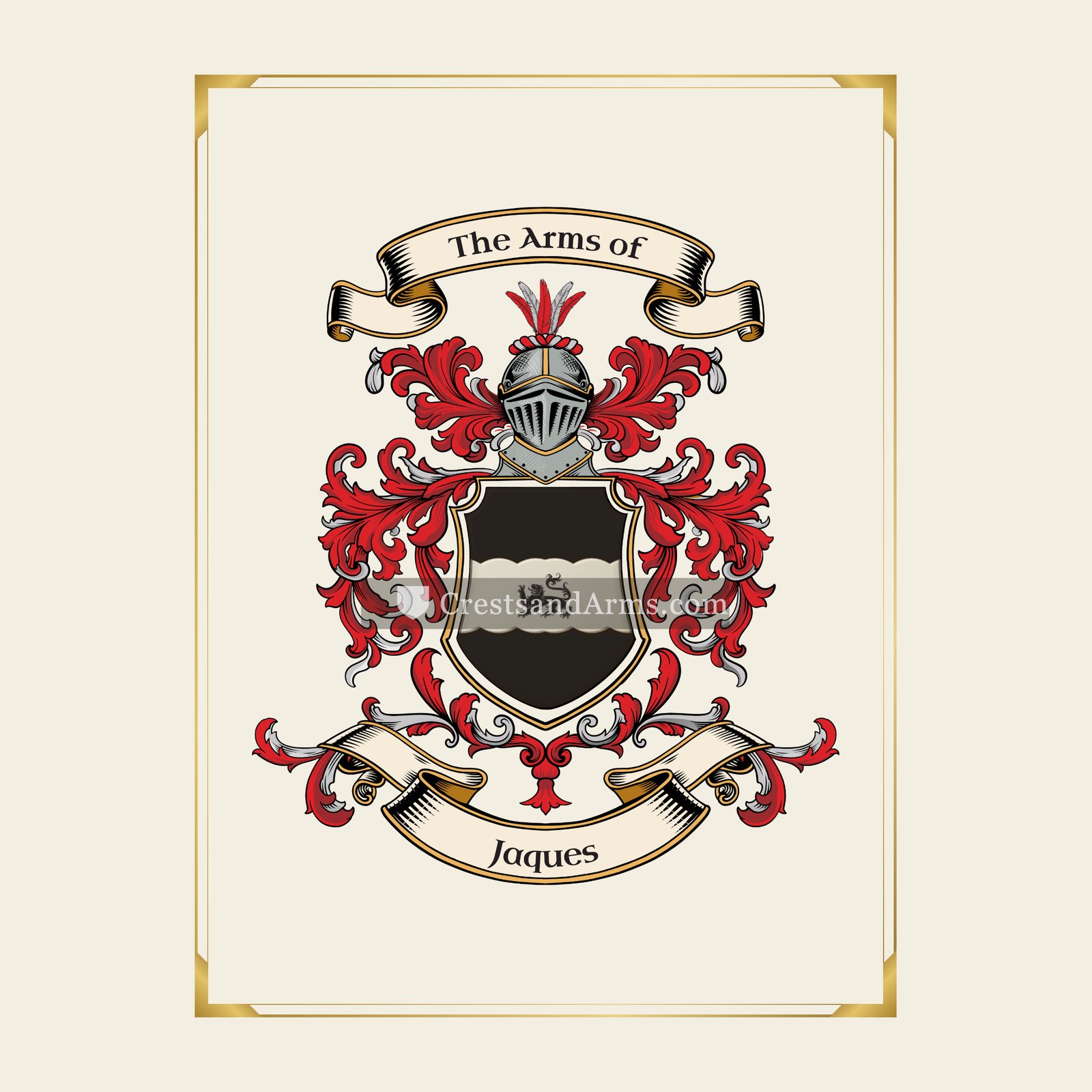 With gold border