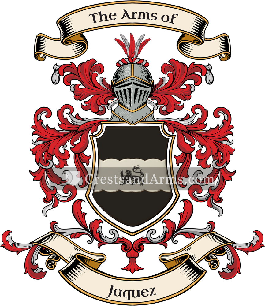 The Jaquez coat of arms, drawn from the recorded blazon