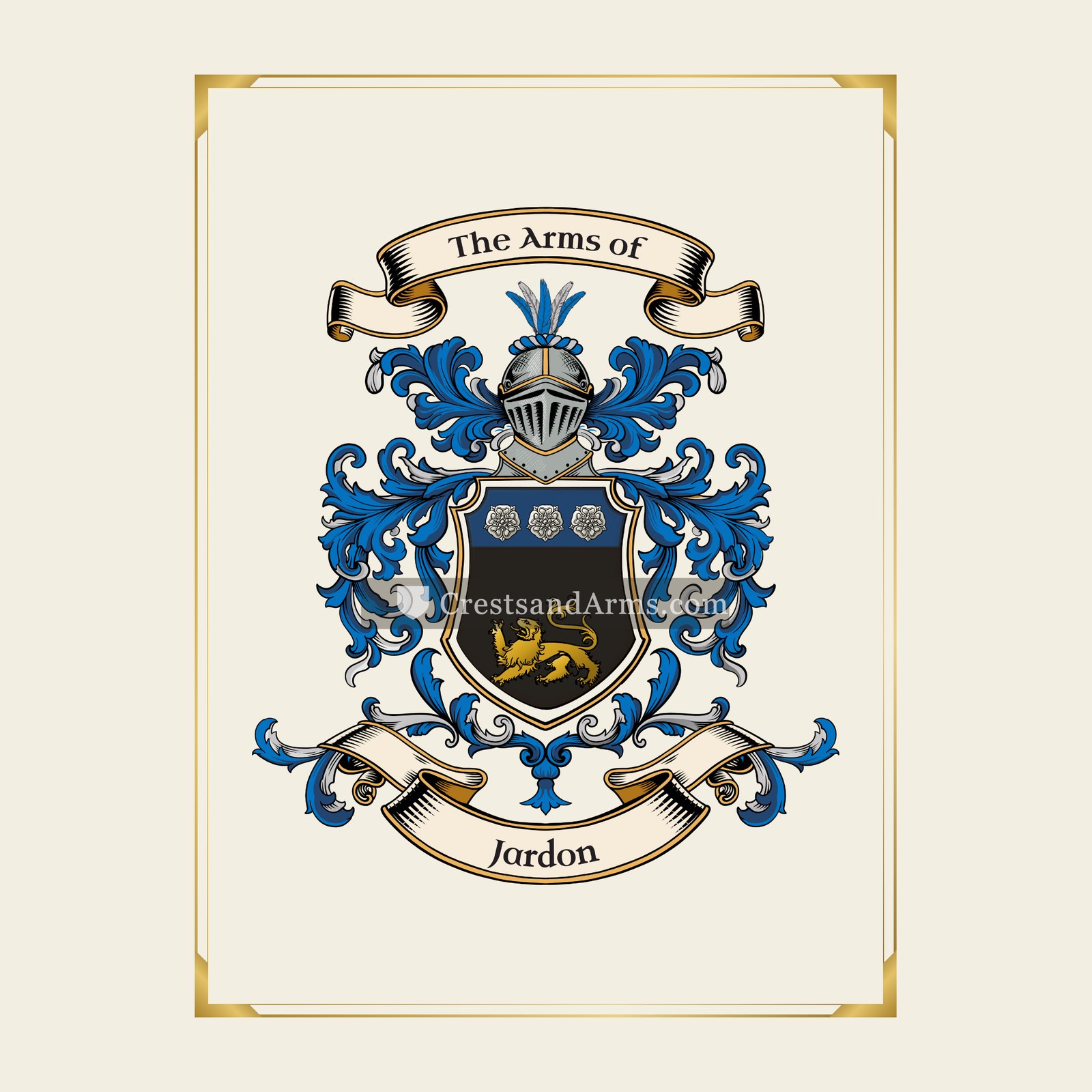 With gold border