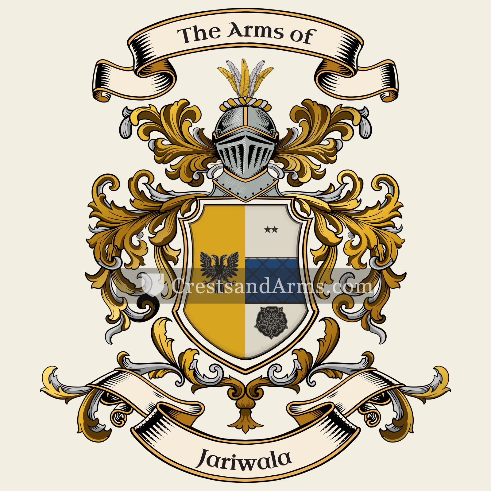 The Jariwala coat of arms, drawn from the recorded blazon
