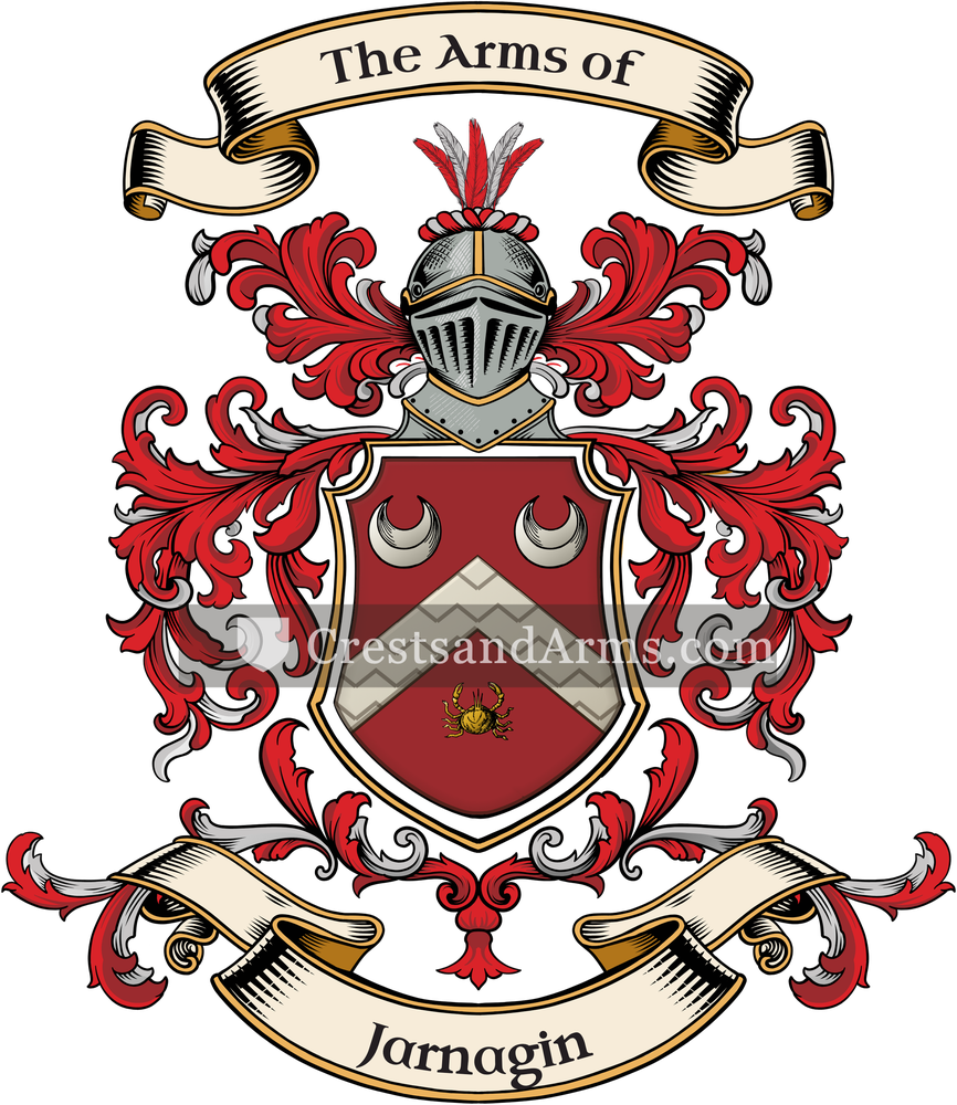 The Jarnagin coat of arms, drawn from the recorded blazon
