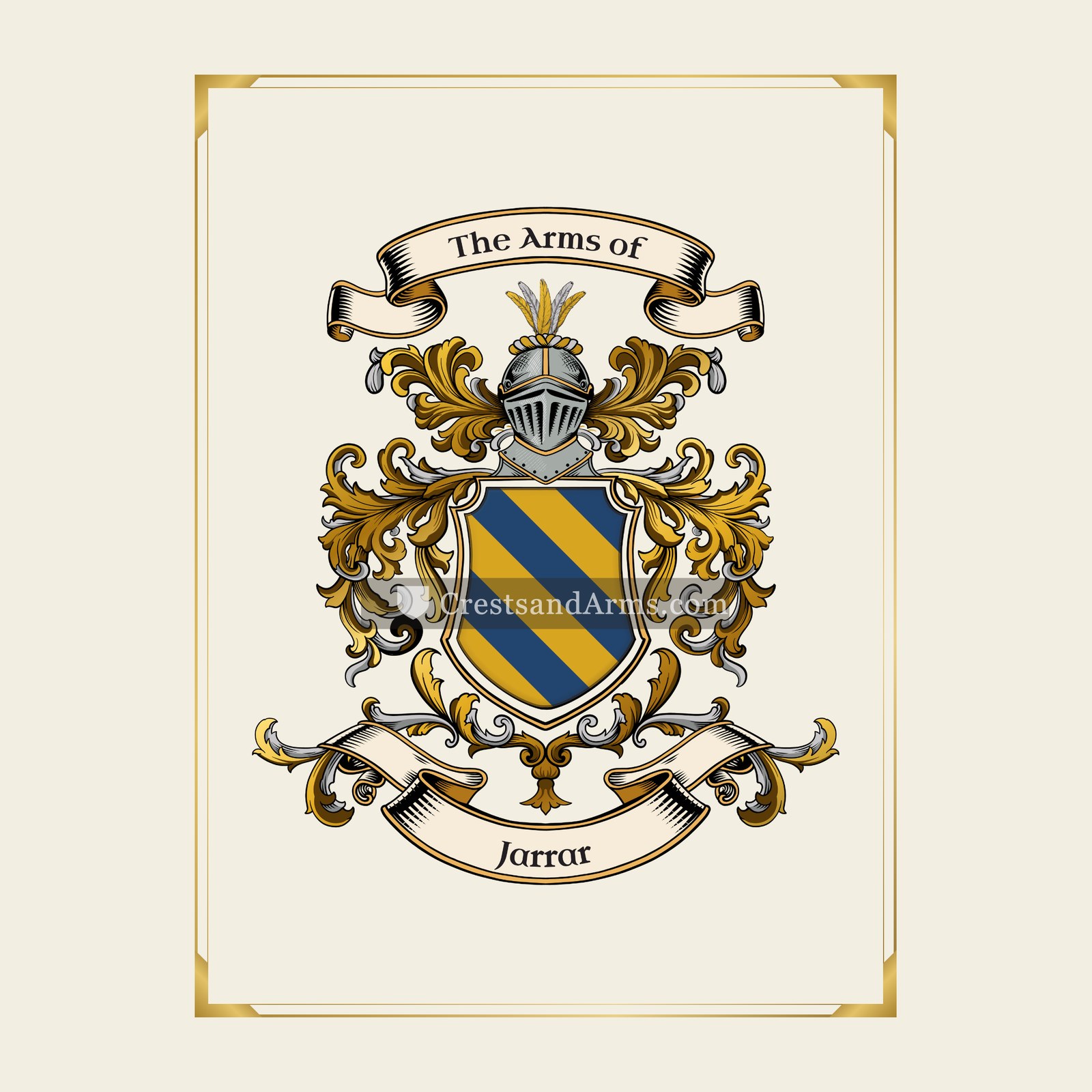 With gold border