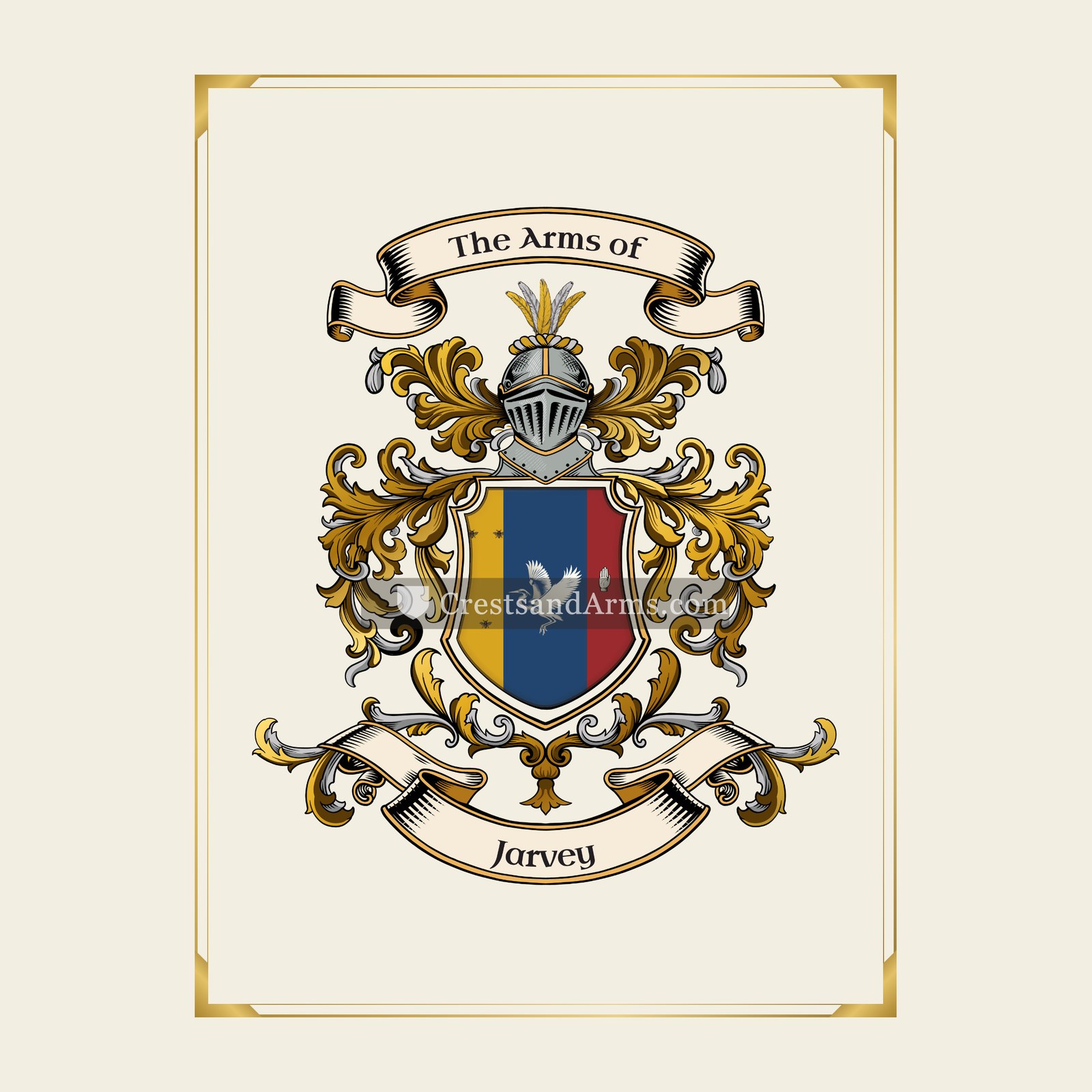 With gold border