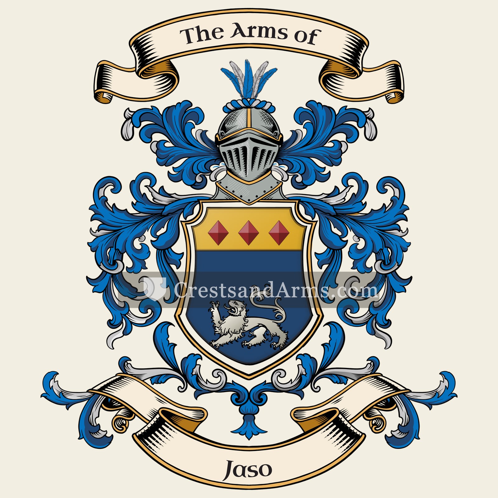 The Jaso coat of arms, drawn from the recorded blazon