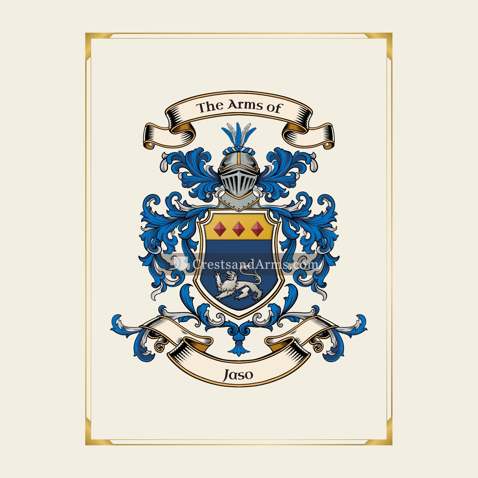 With gold border