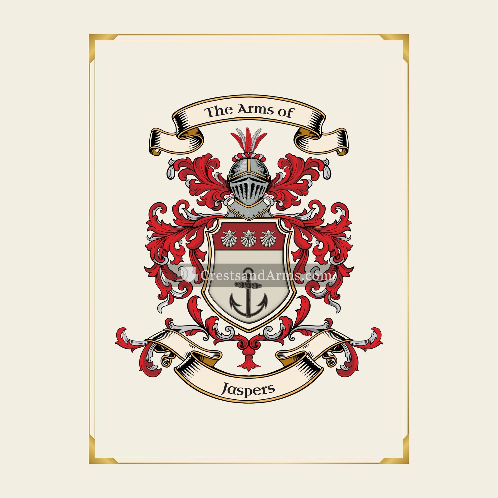 With gold border