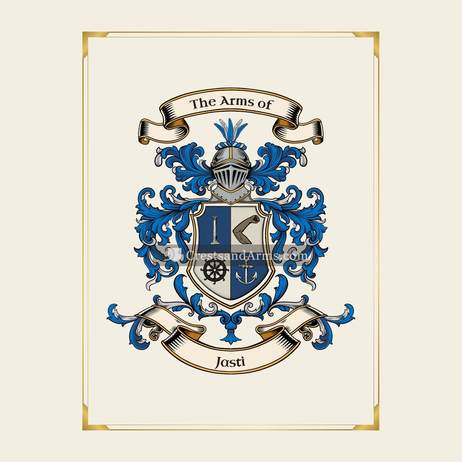 With gold border
