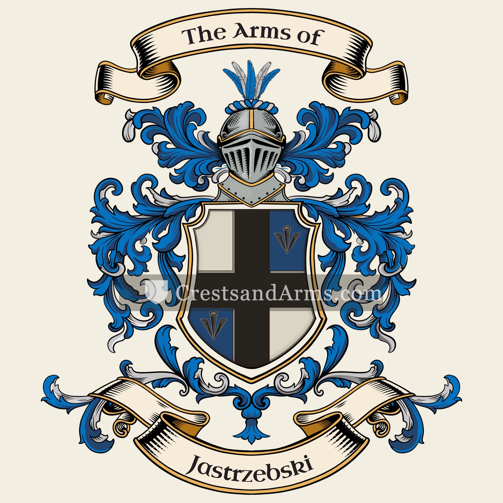 The Jastrzebski coat of arms, drawn from the recorded blazon