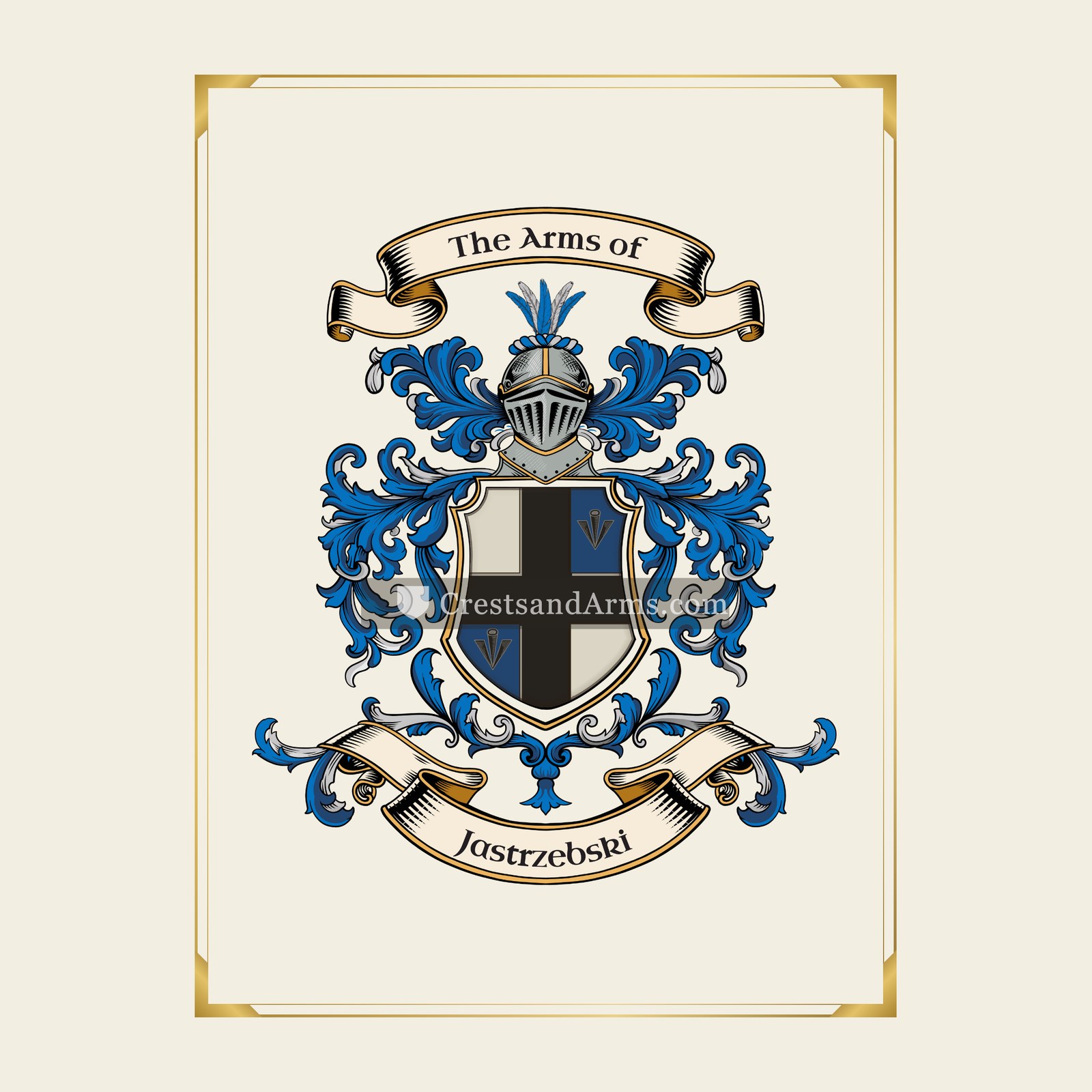With gold border