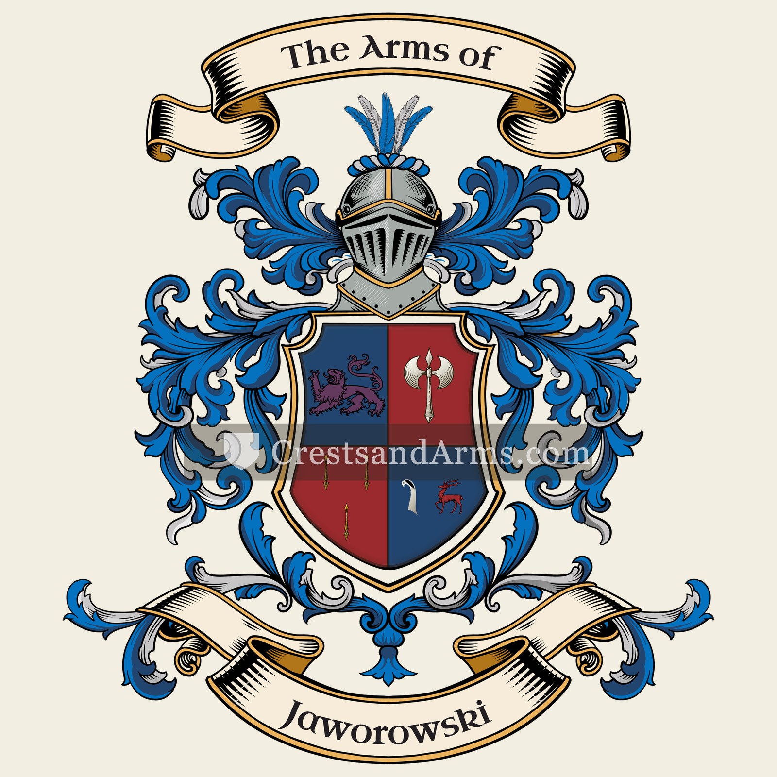 The Jaworowski coat of arms, drawn from the recorded blazon