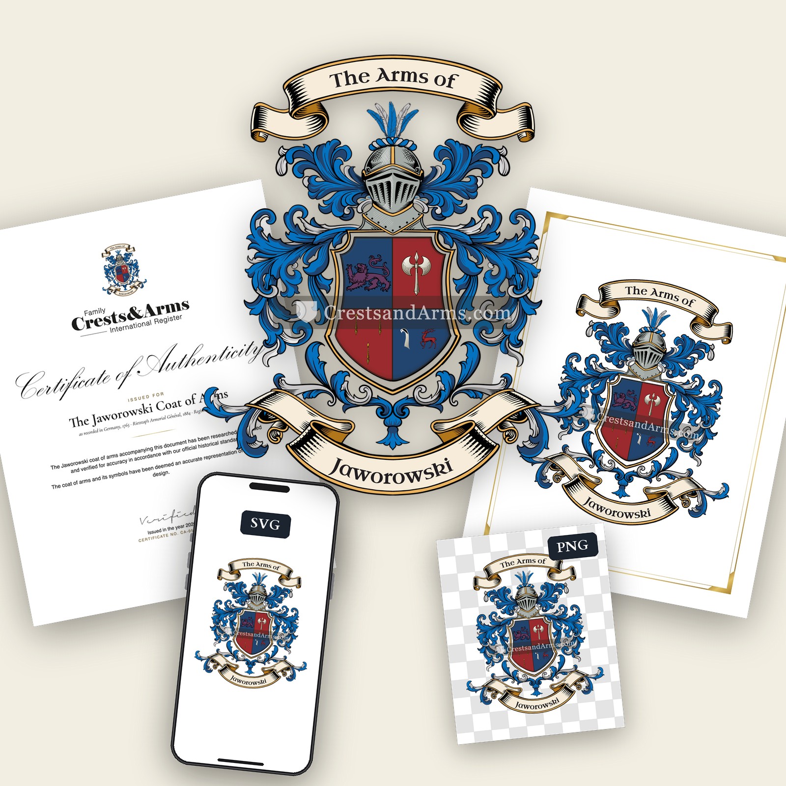 The Jaworowski arms on the coat of arms — digital pack