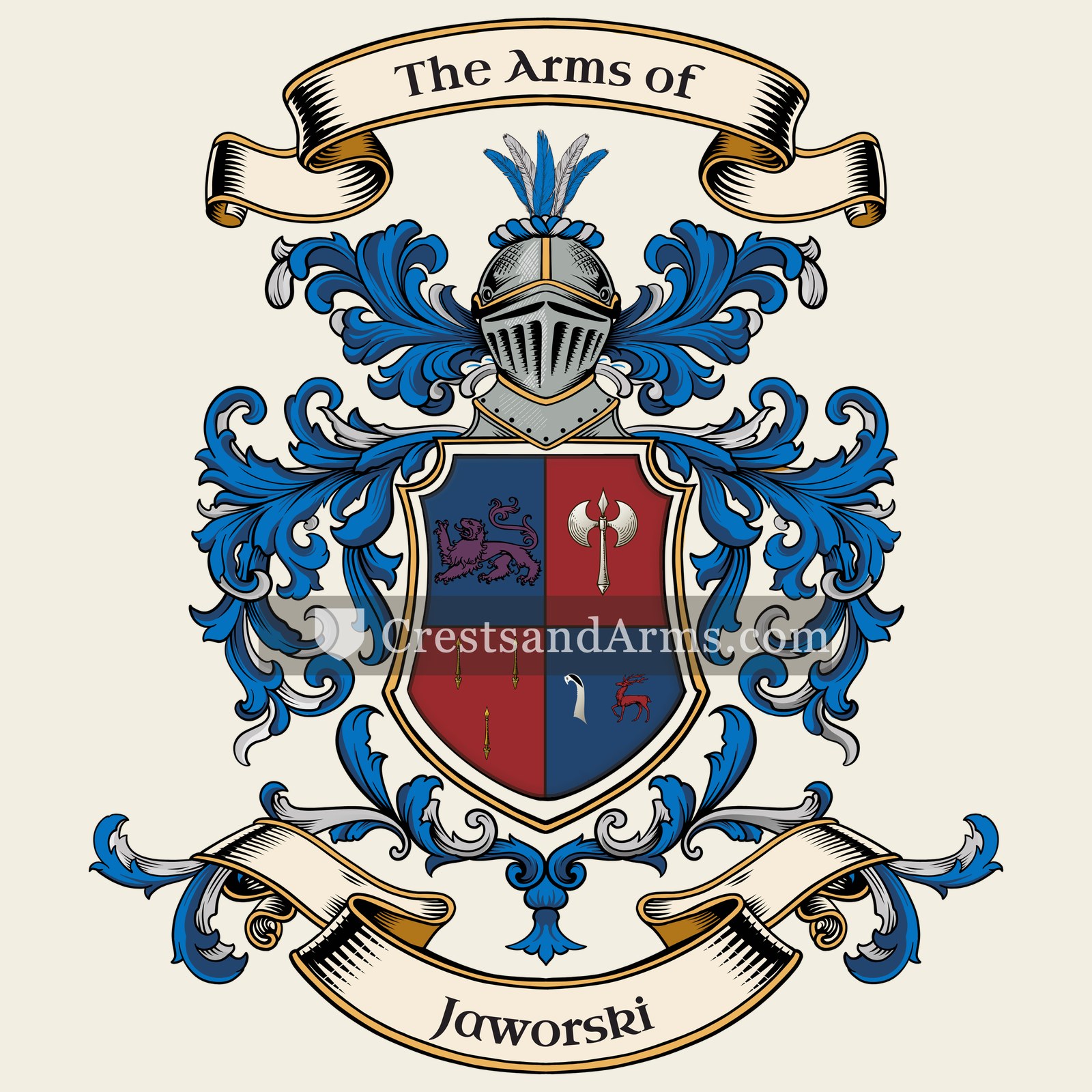 The Jaworski coat of arms, drawn from the recorded blazon