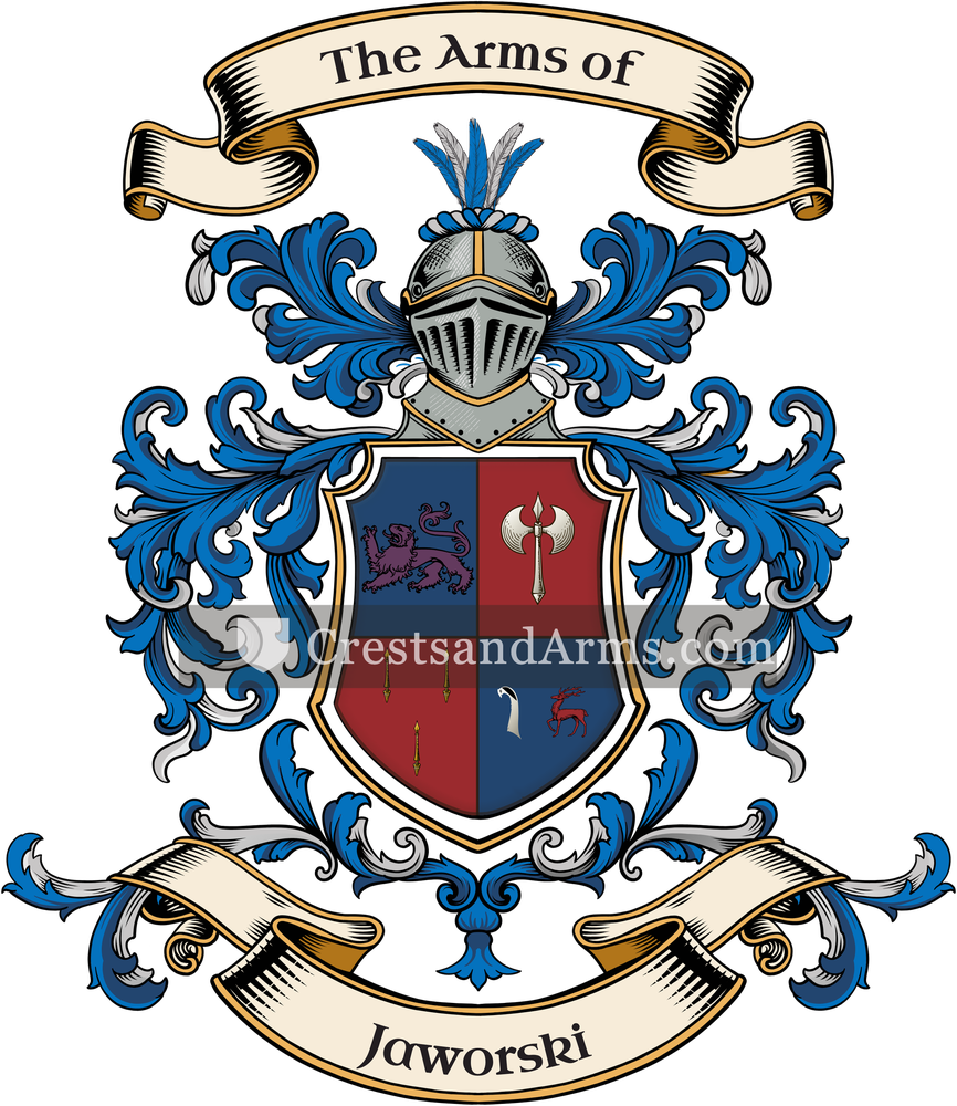 The Jaworski coat of arms, drawn from the recorded blazon