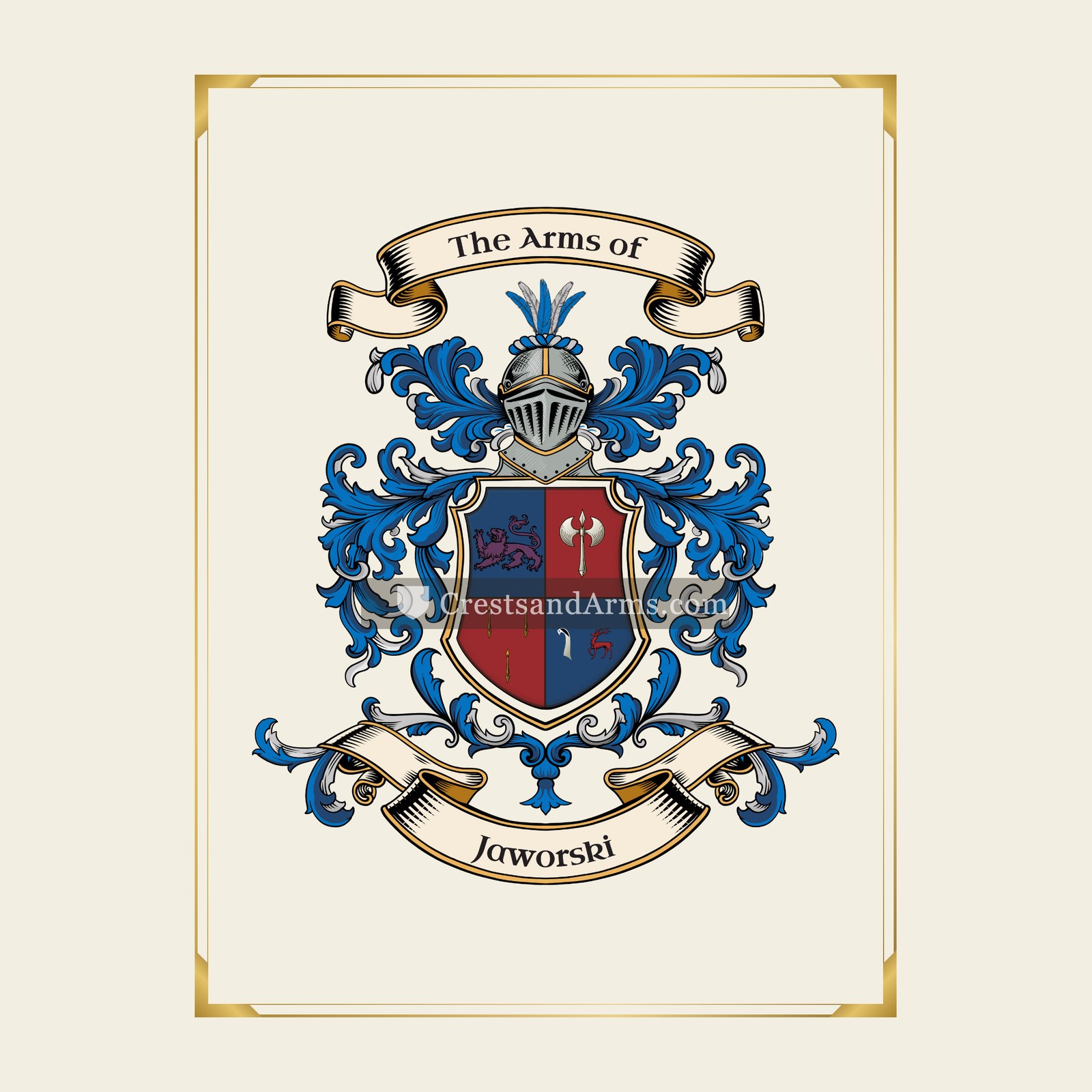 With gold border