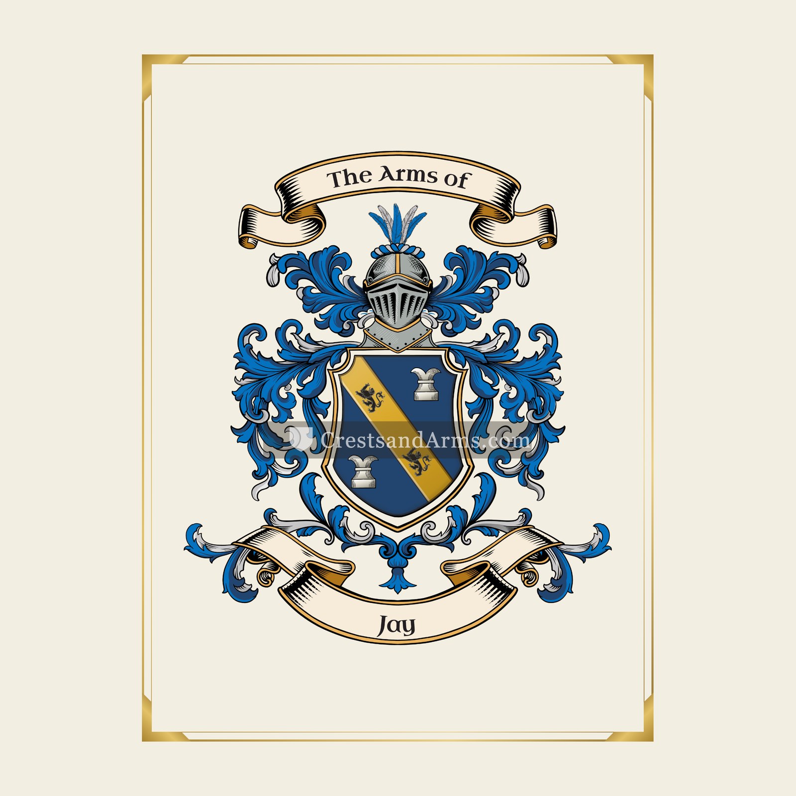 With gold border