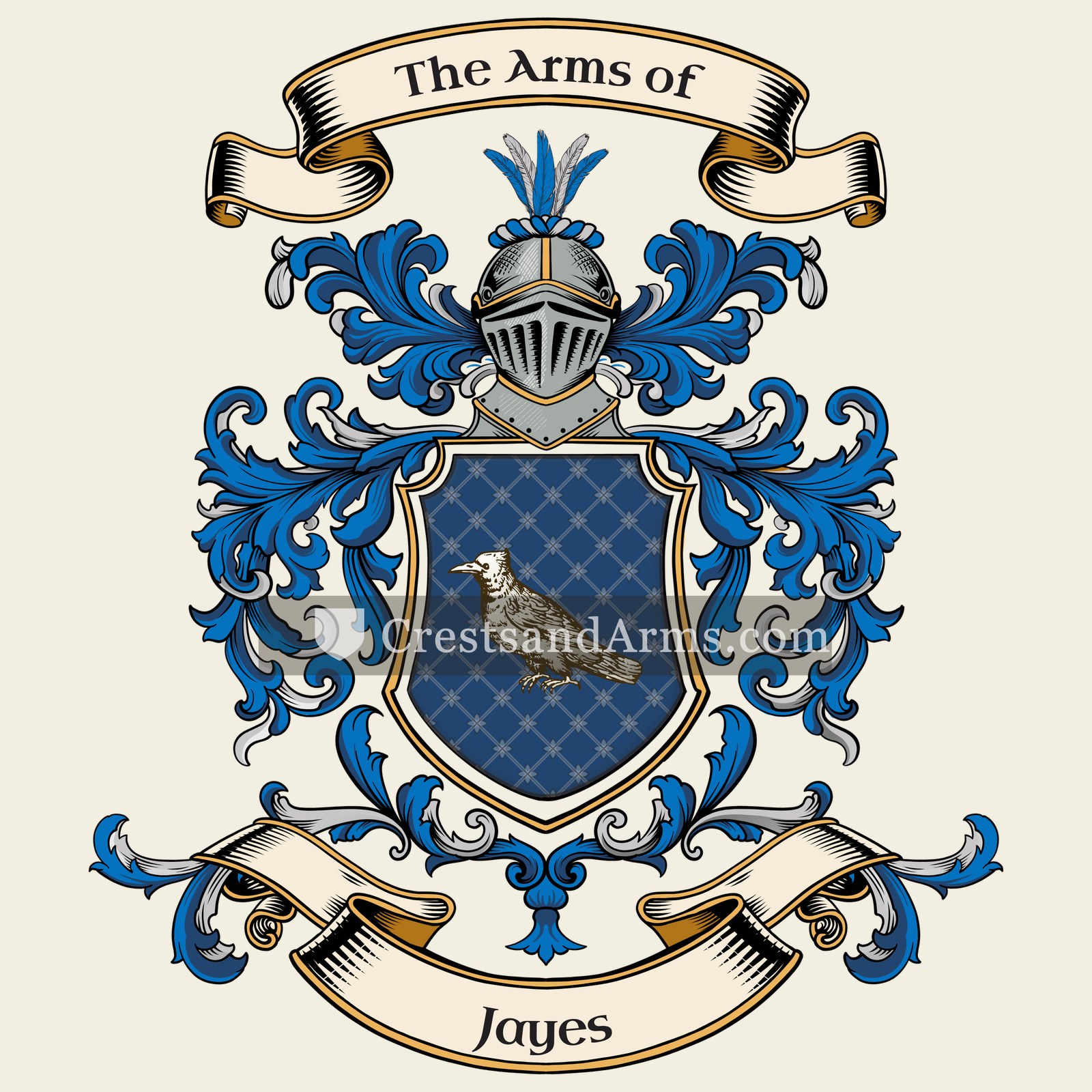 The Jayes coat of arms, drawn from the recorded blazon