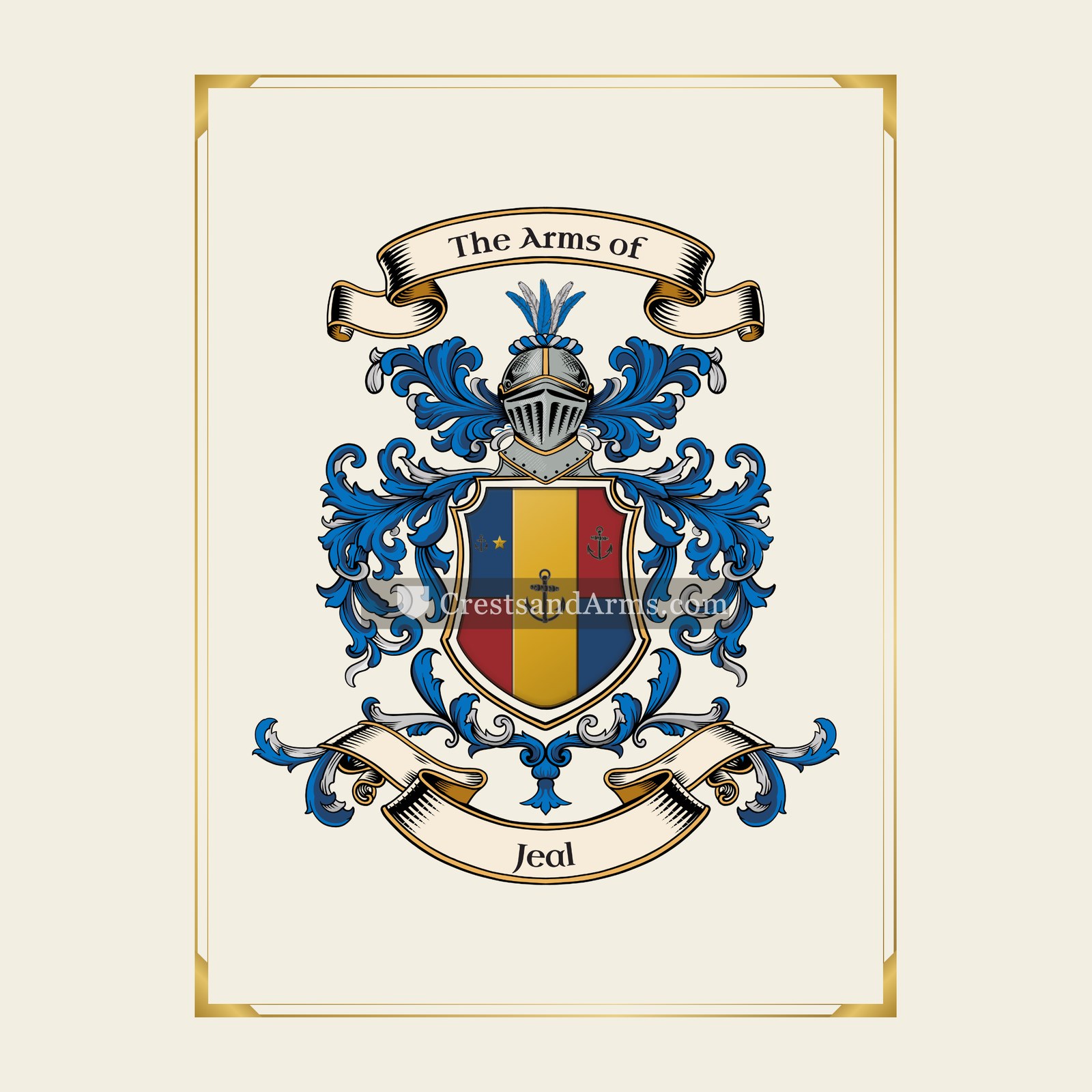 With gold border