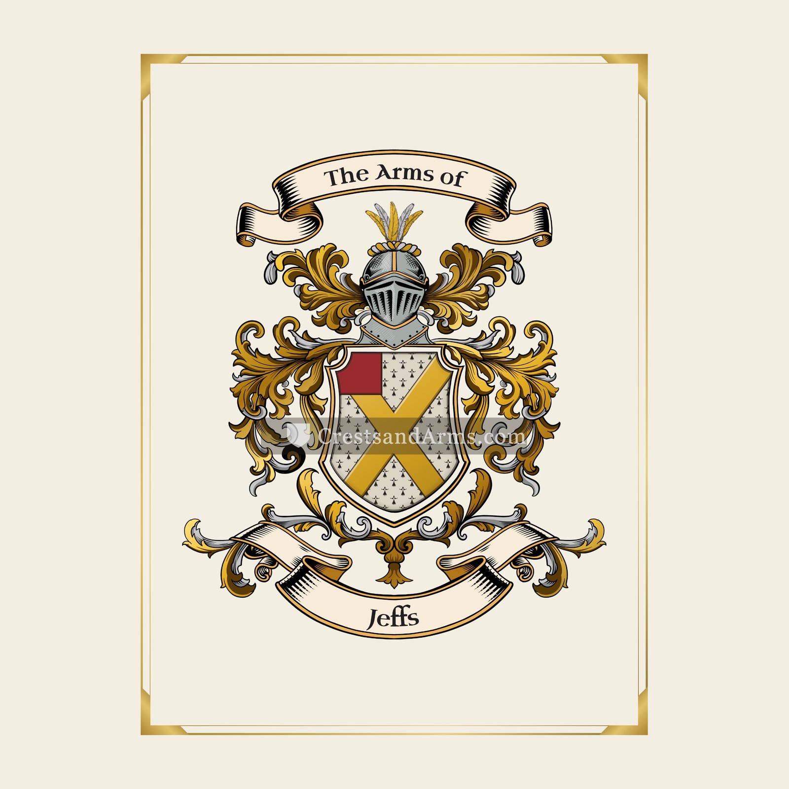 With gold border