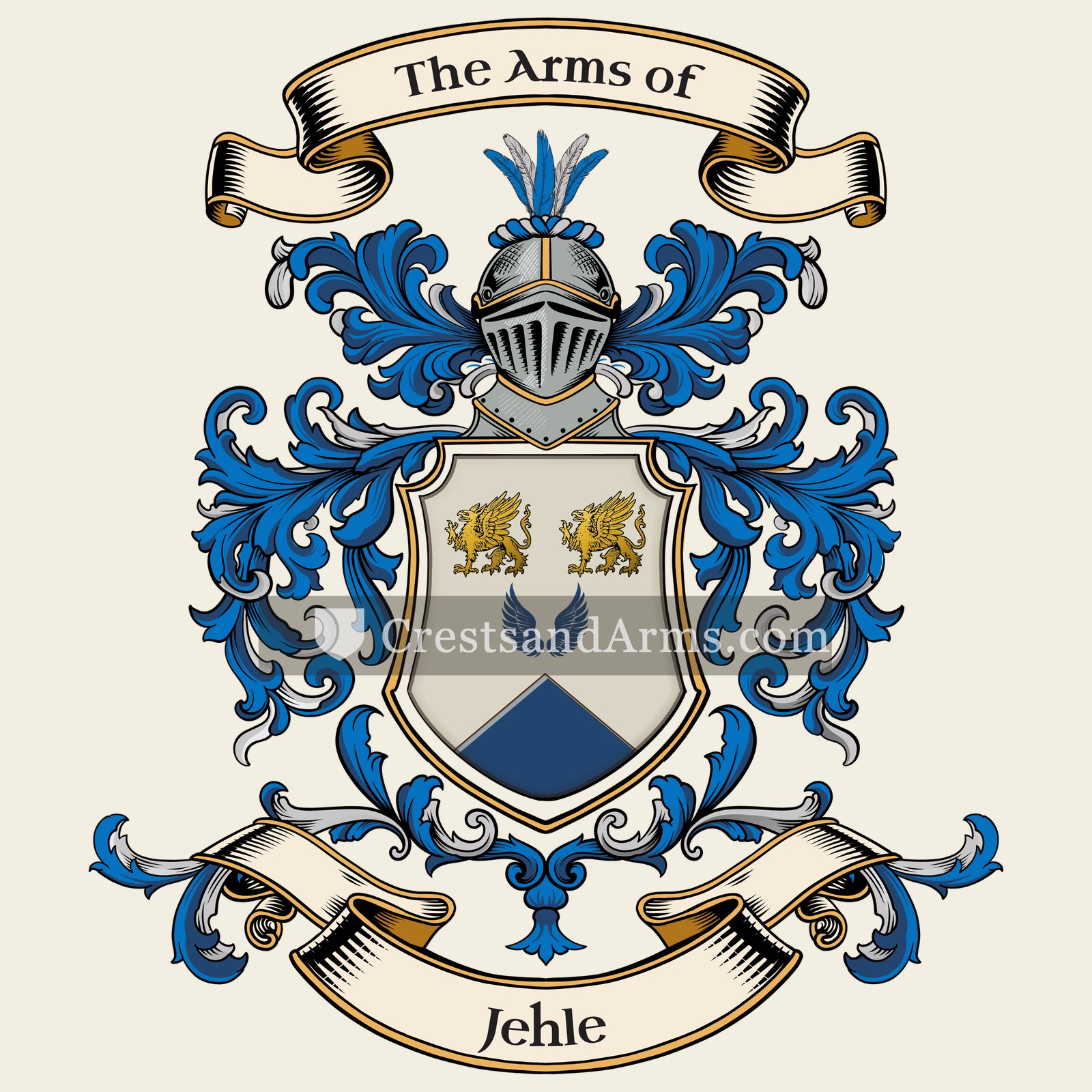 The Jehle coat of arms, drawn from the recorded blazon