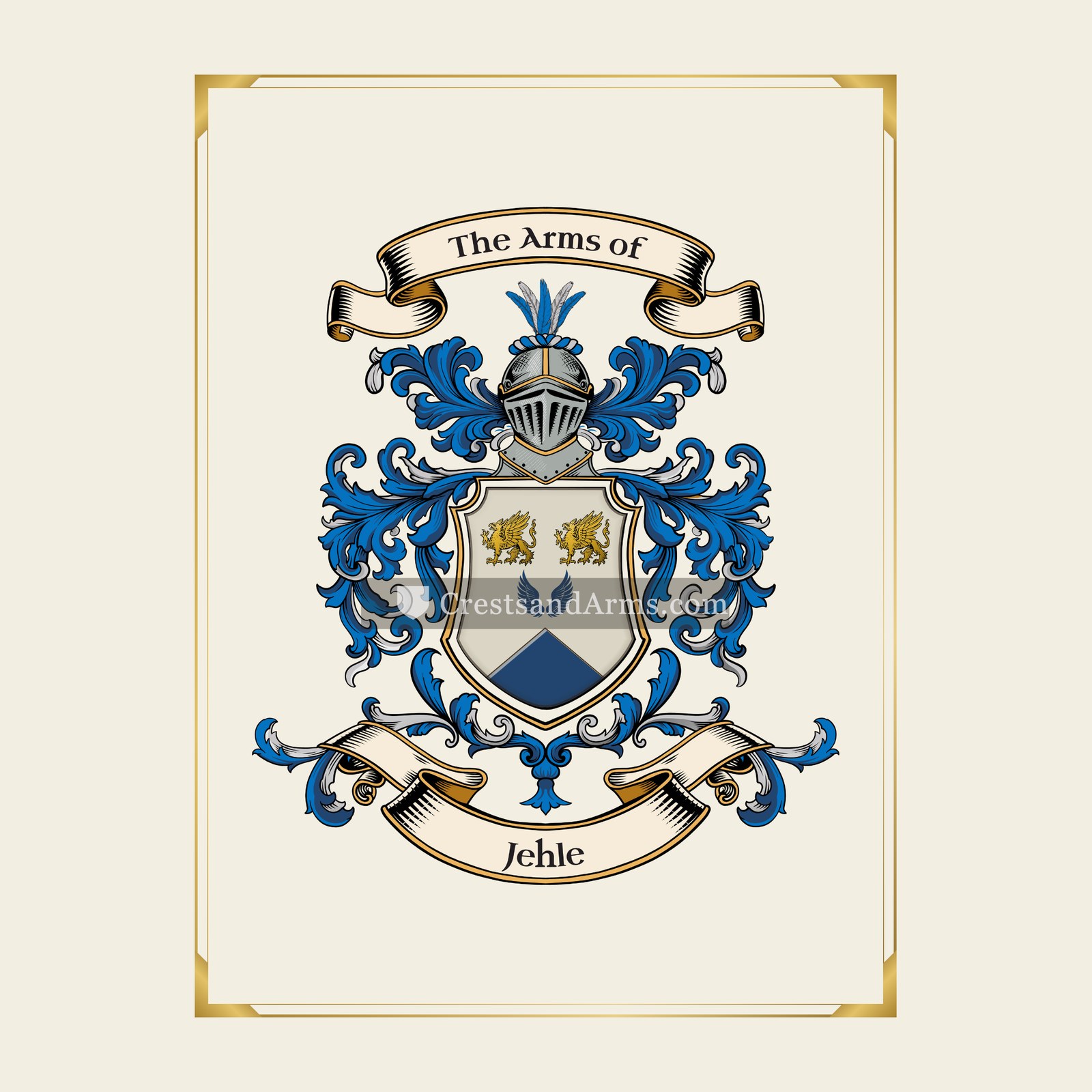 With gold border