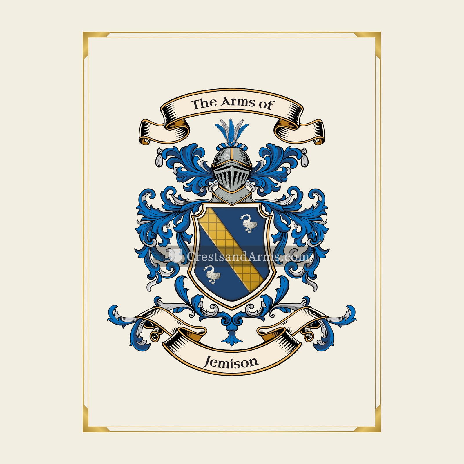 With gold border