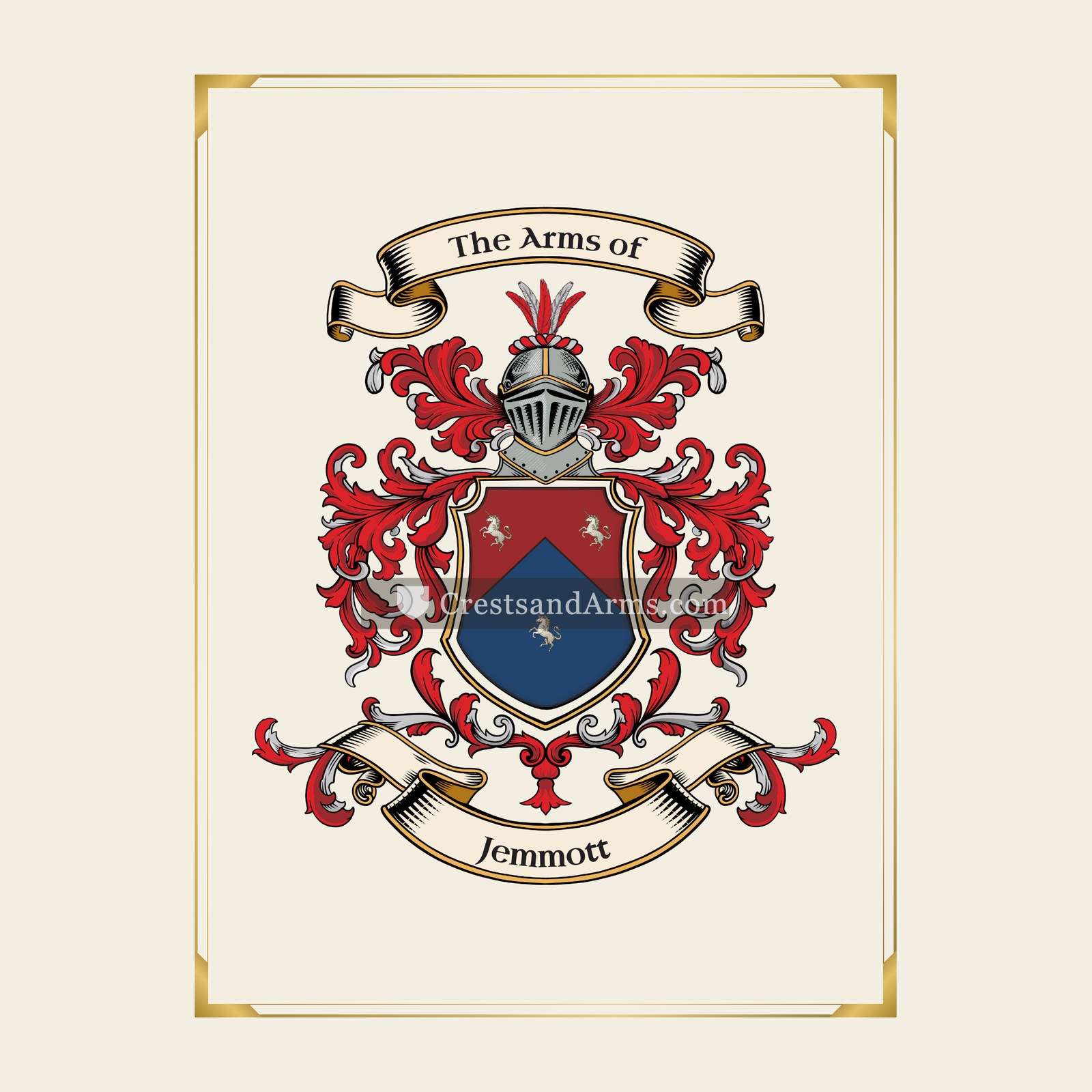 With gold border