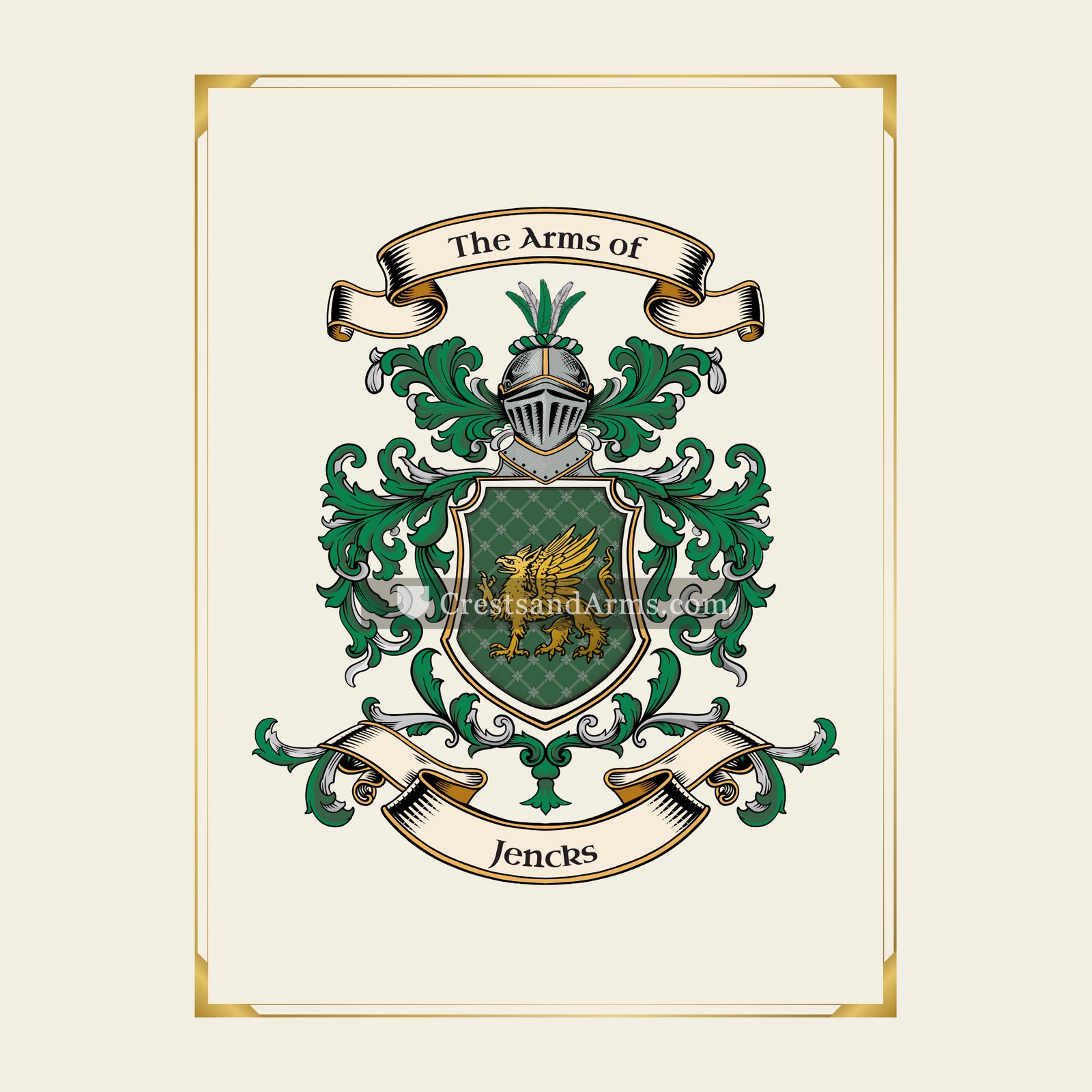 With gold border