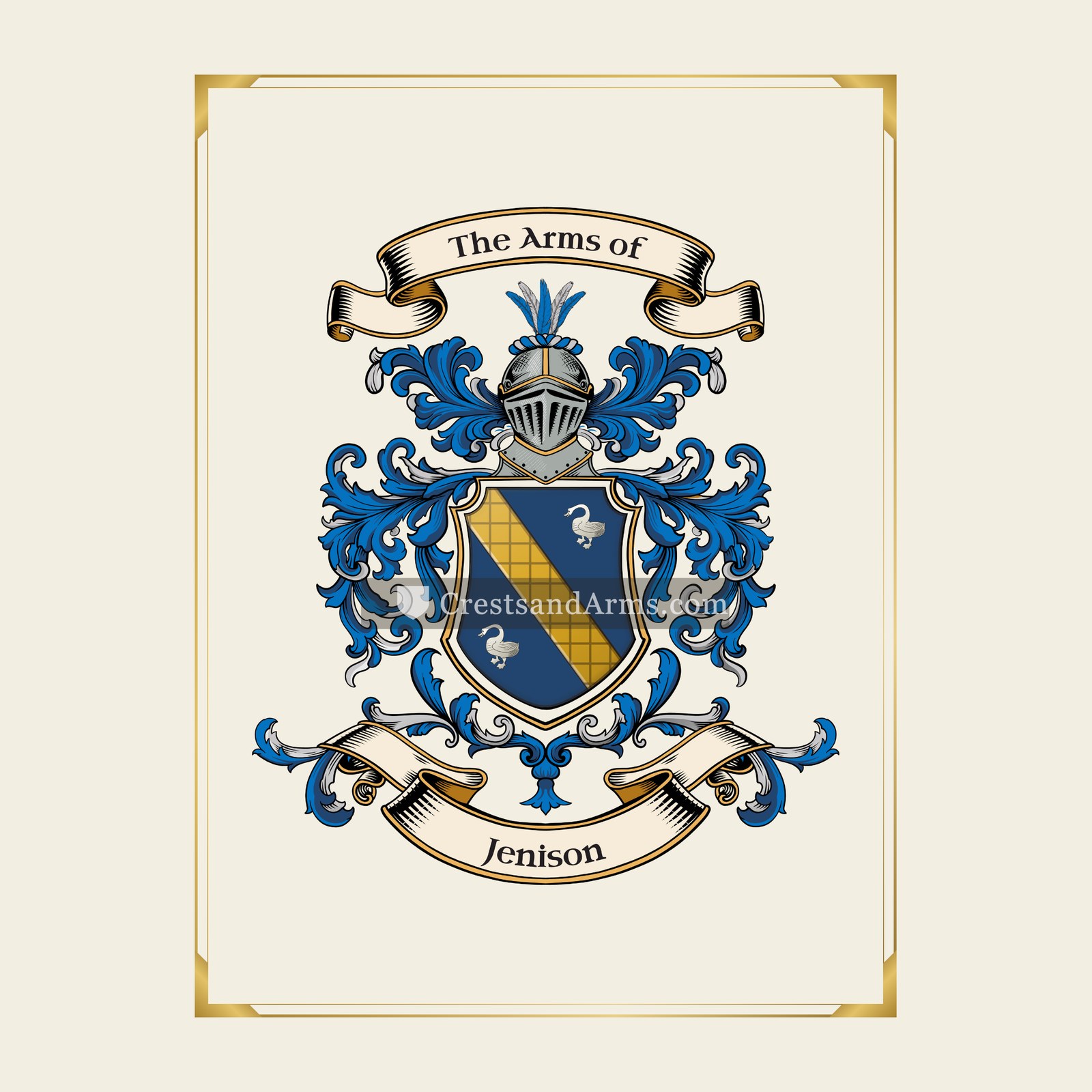 With gold border