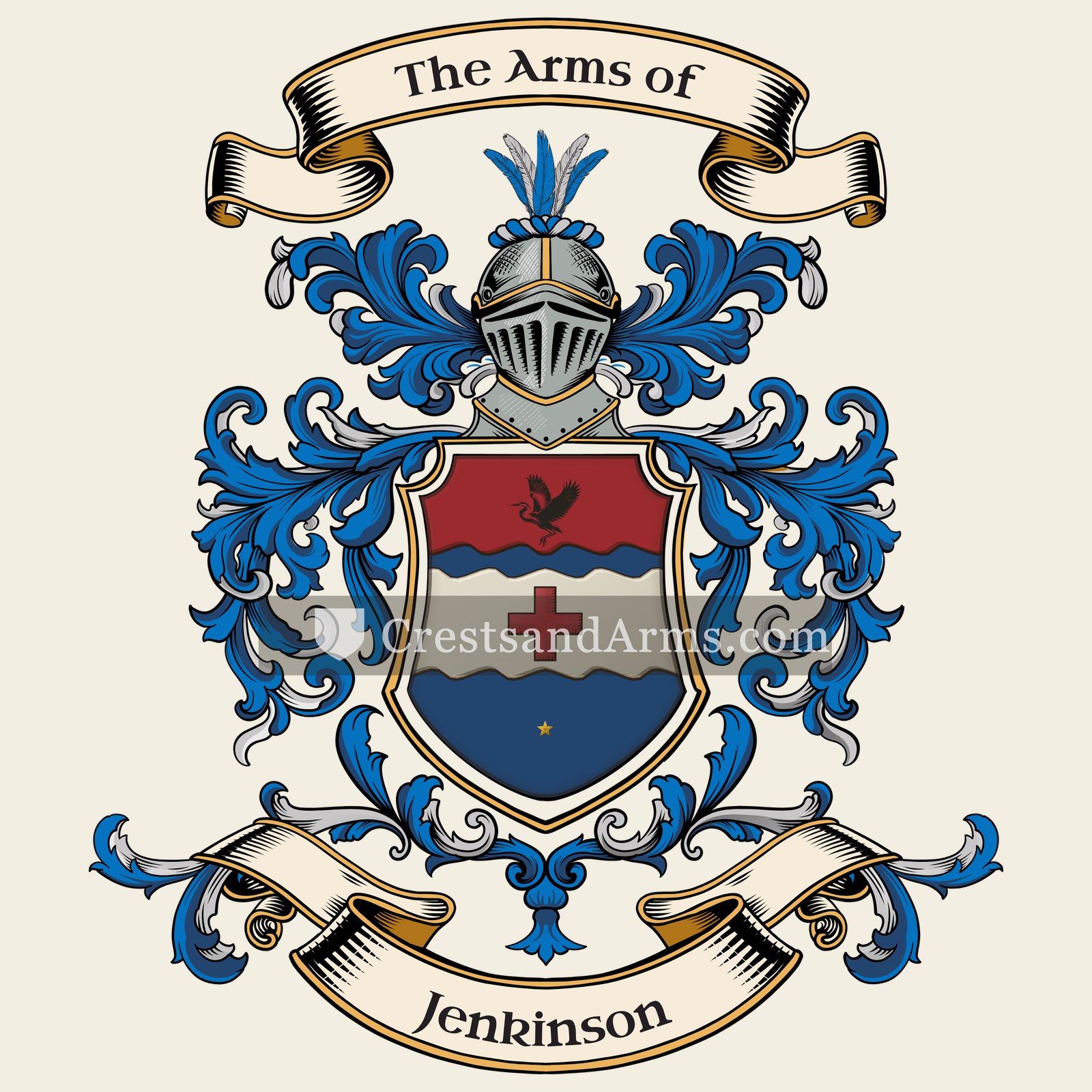 The Jenkinson coat of arms, drawn from the recorded blazon