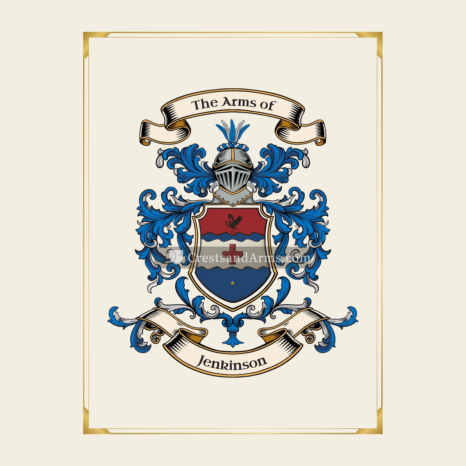With gold border