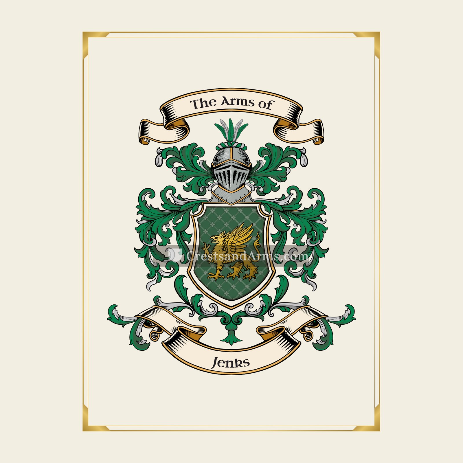 With gold border