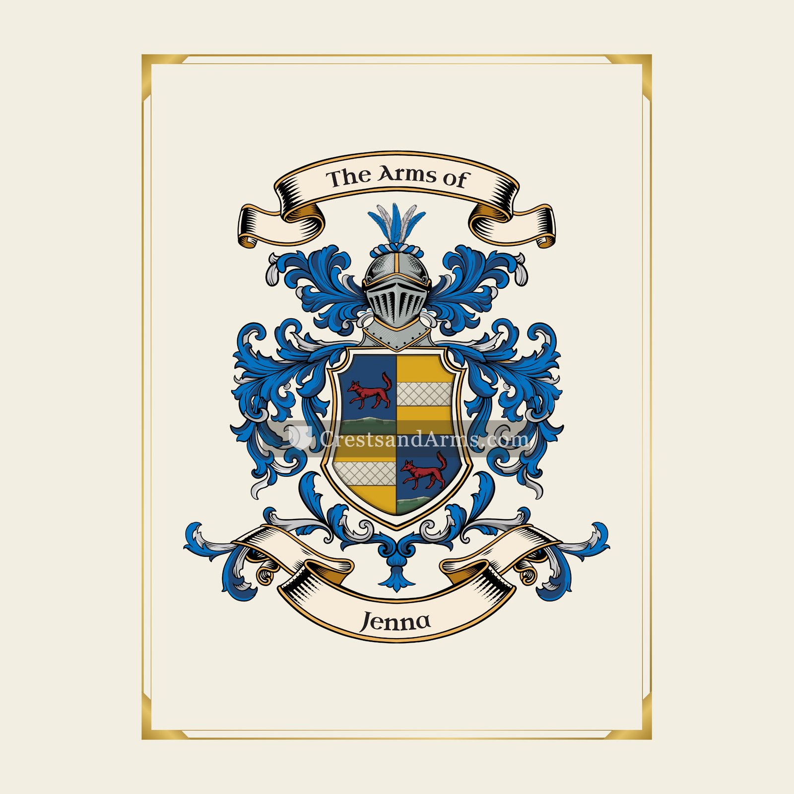 With gold border