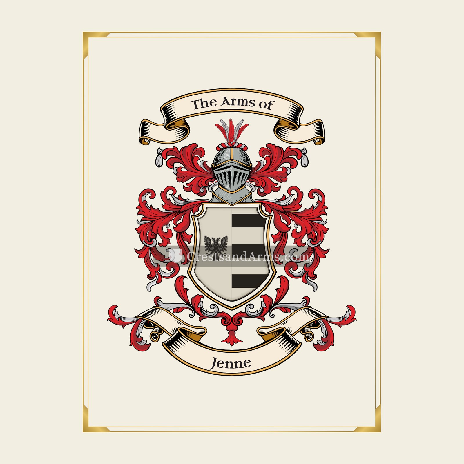 With gold border