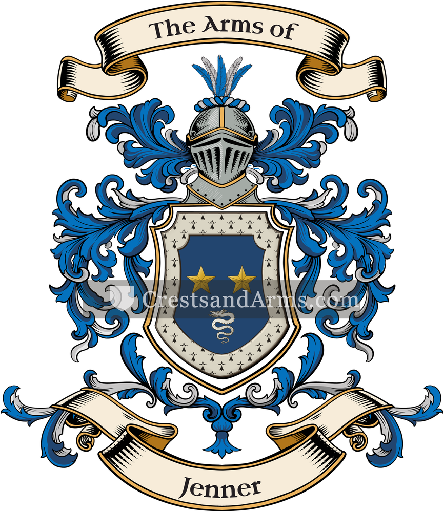 The Jenner coat of arms, drawn from the recorded blazon