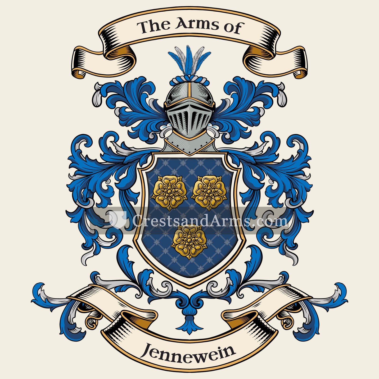 The Jennewein coat of arms, drawn from the recorded blazon