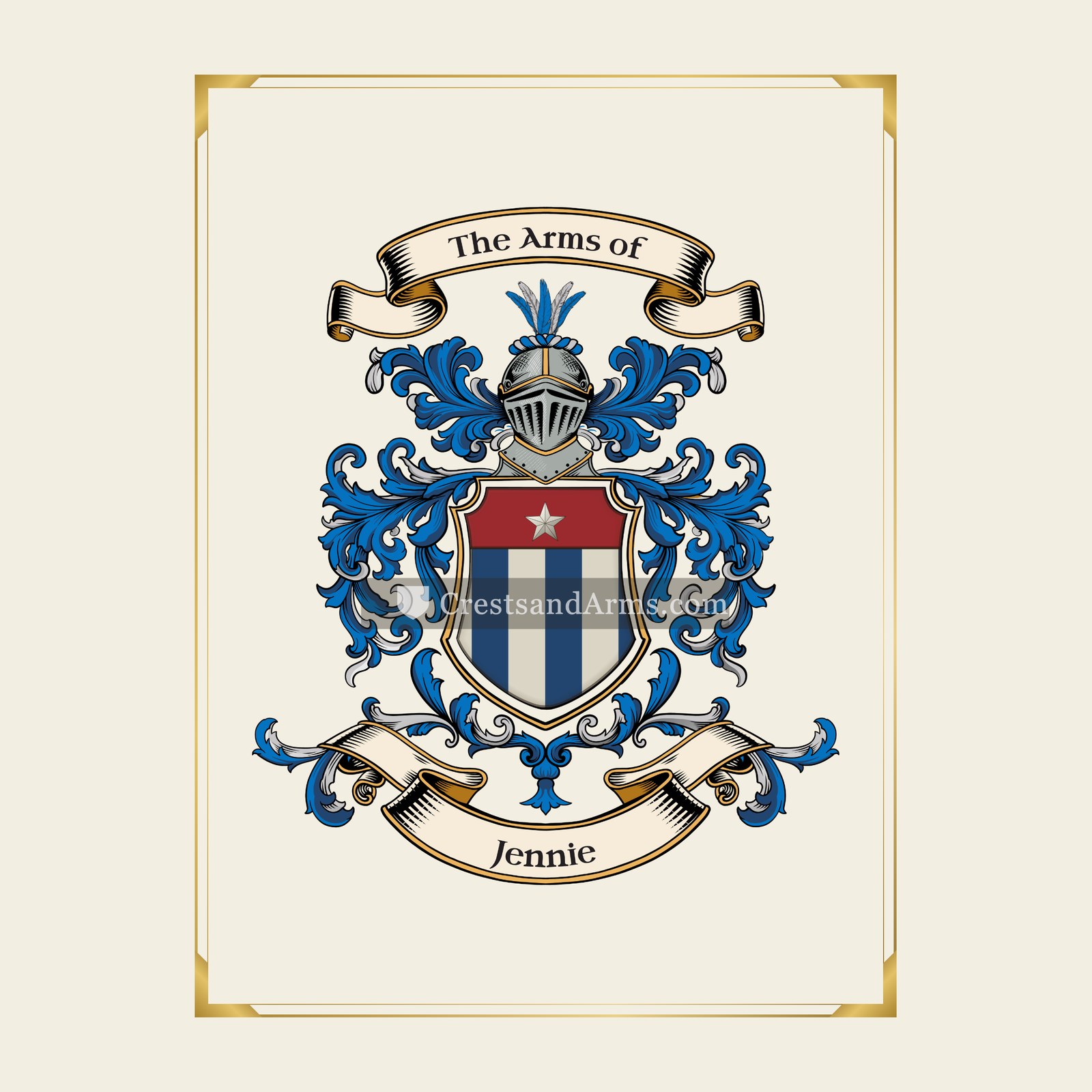 With gold border