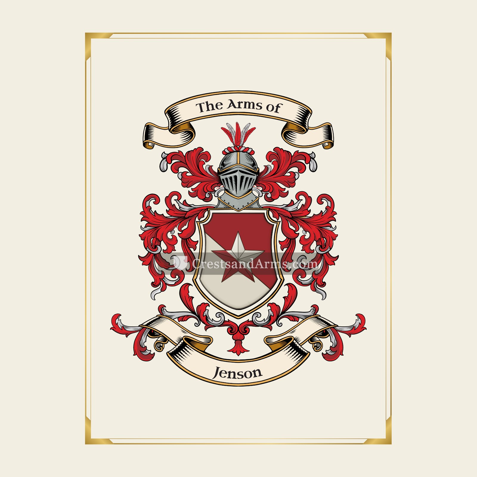 With gold border