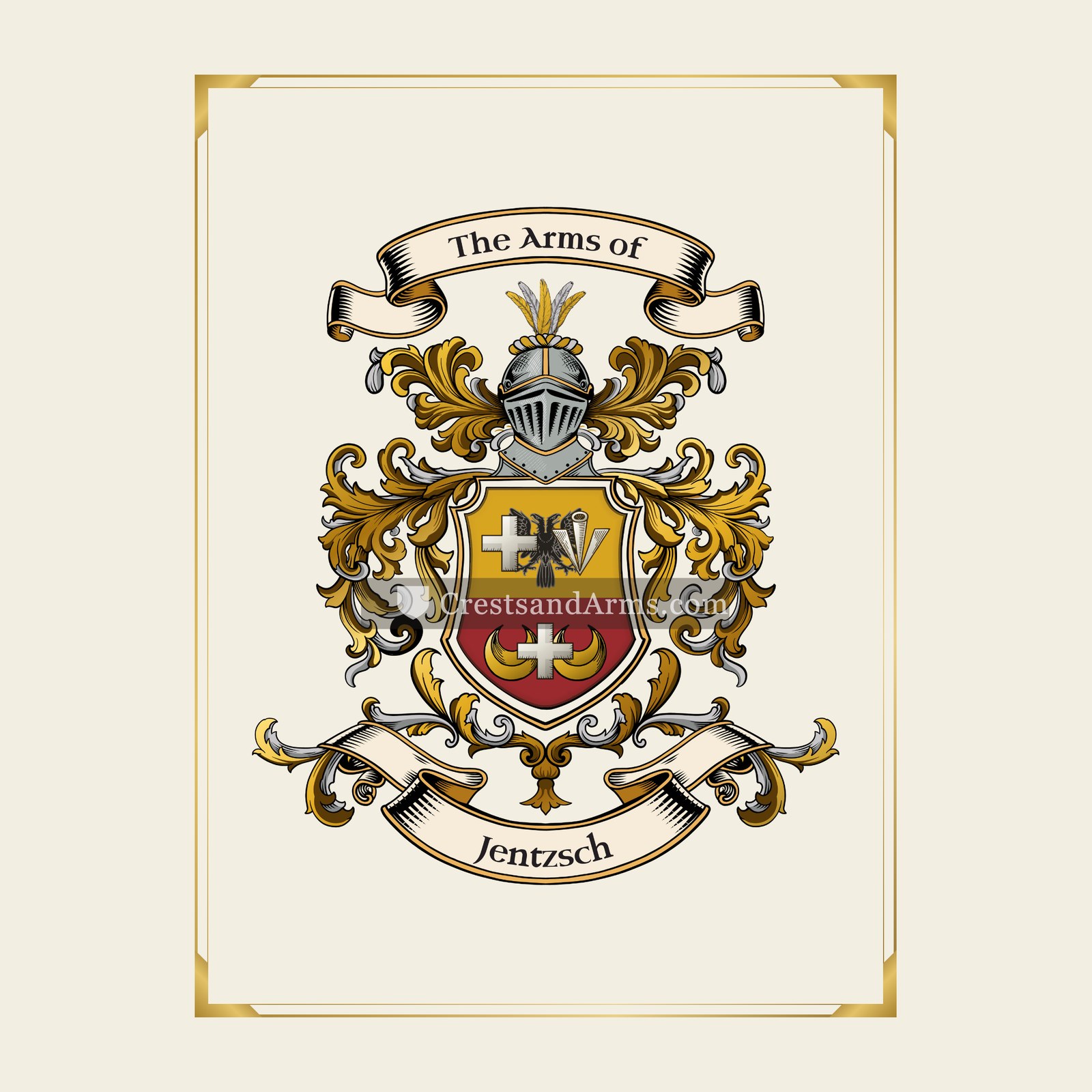 With gold border