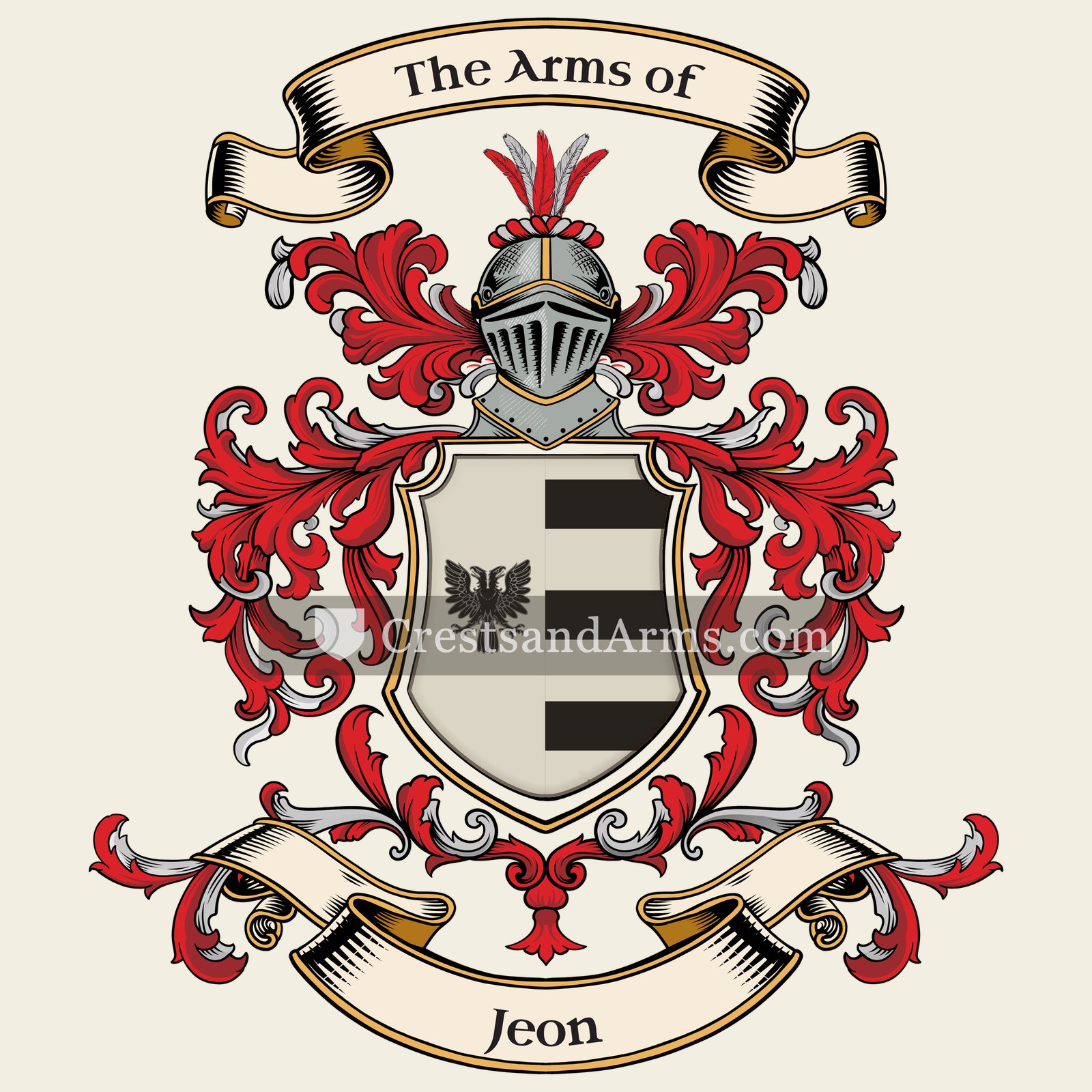 The Jeon coat of arms, drawn from the recorded blazon