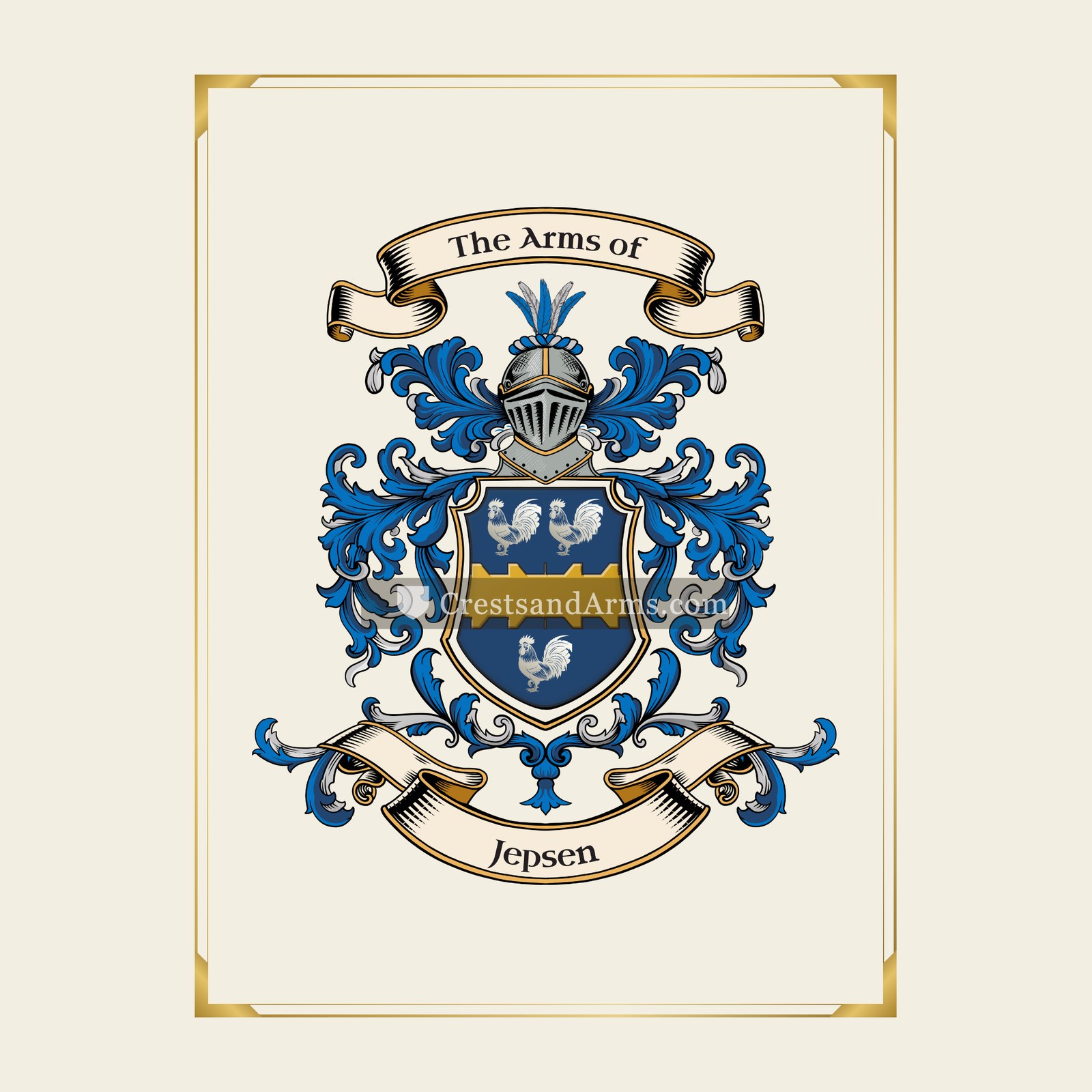 With gold border