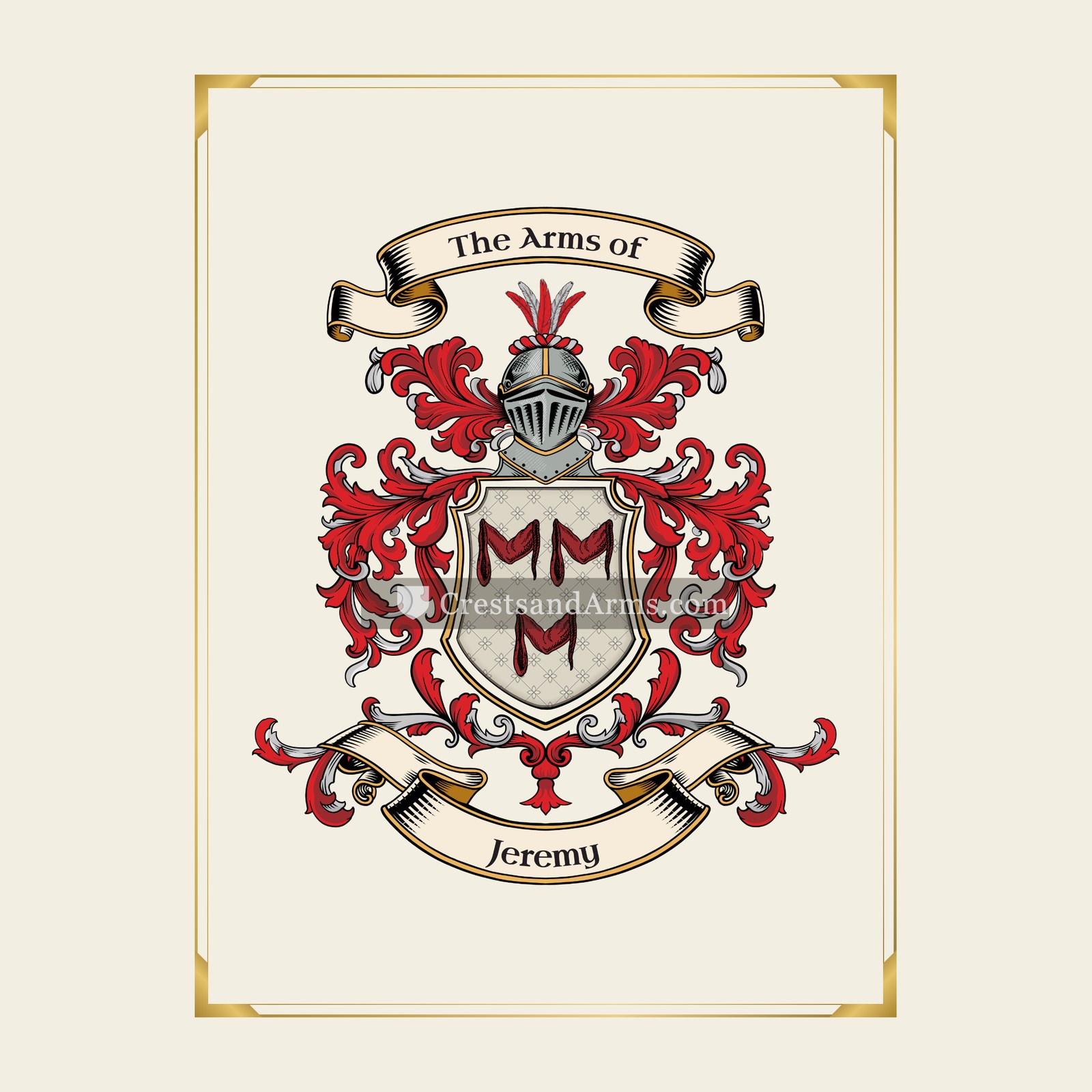 With gold border