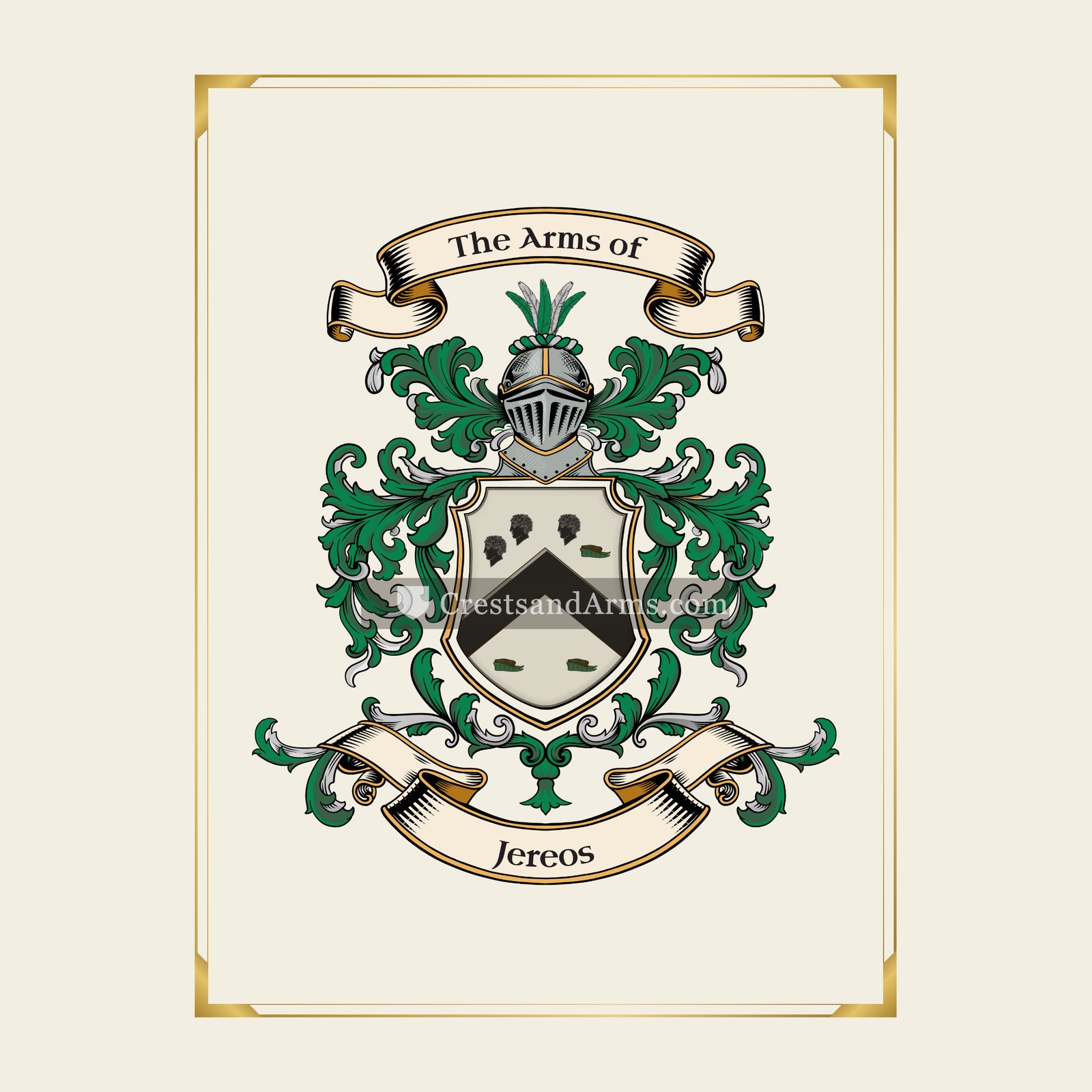With gold border