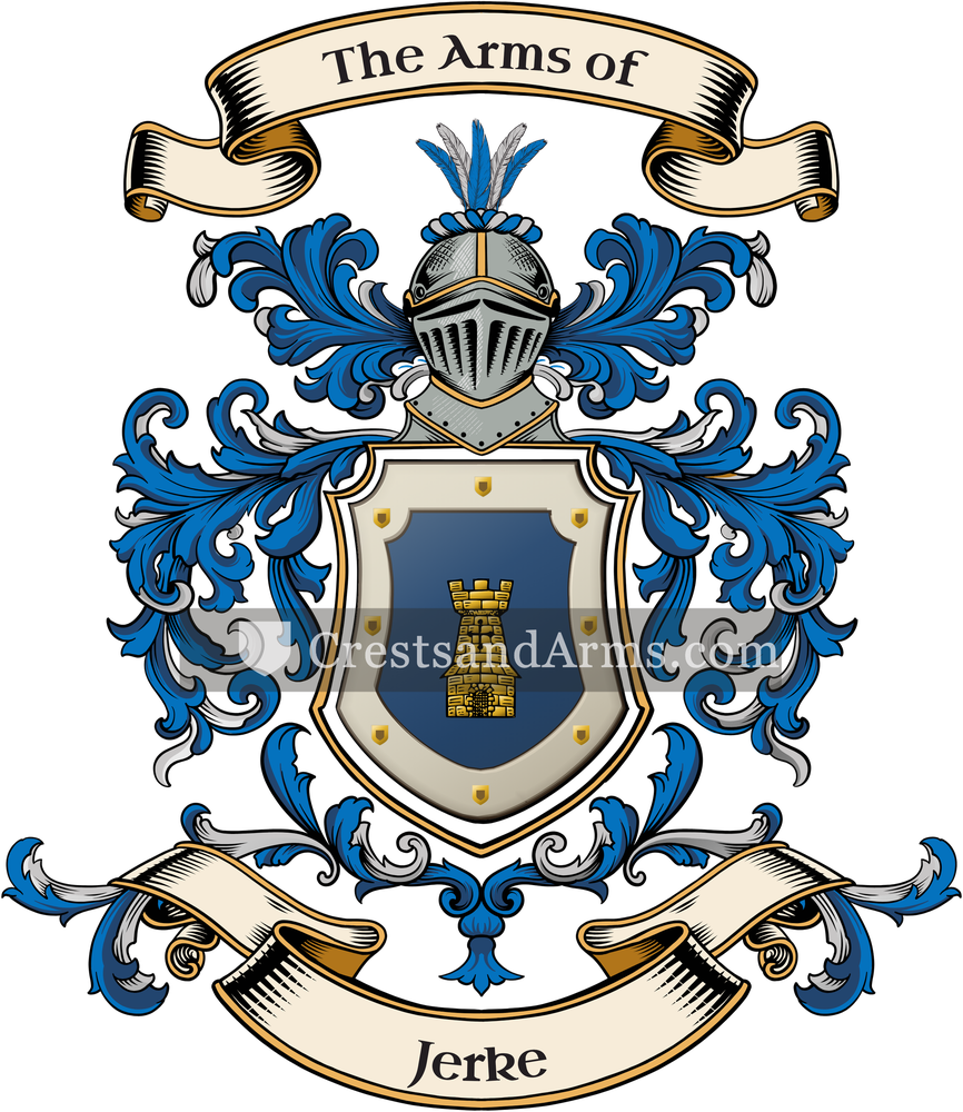 The Jerke coat of arms, drawn from the recorded blazon