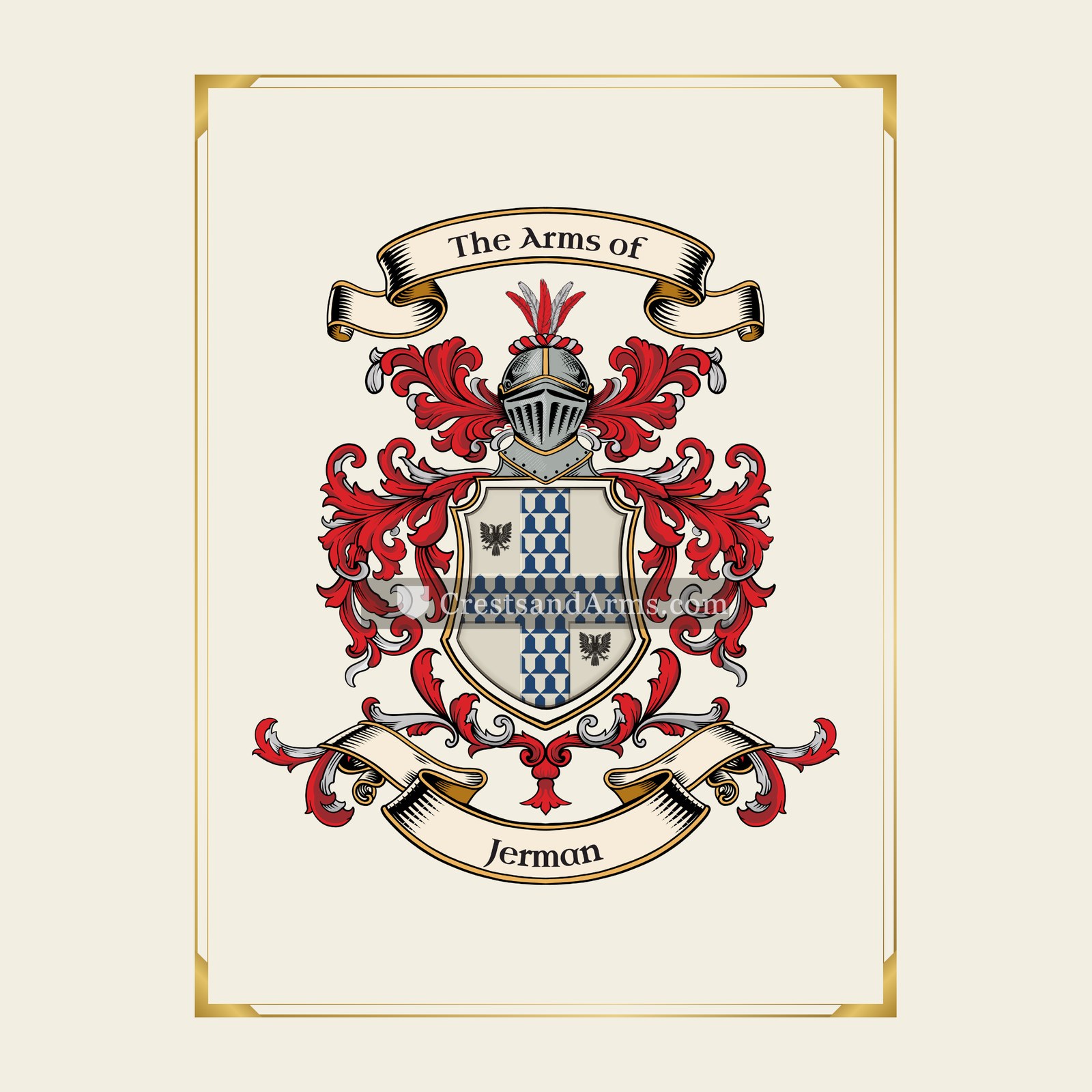 With gold border