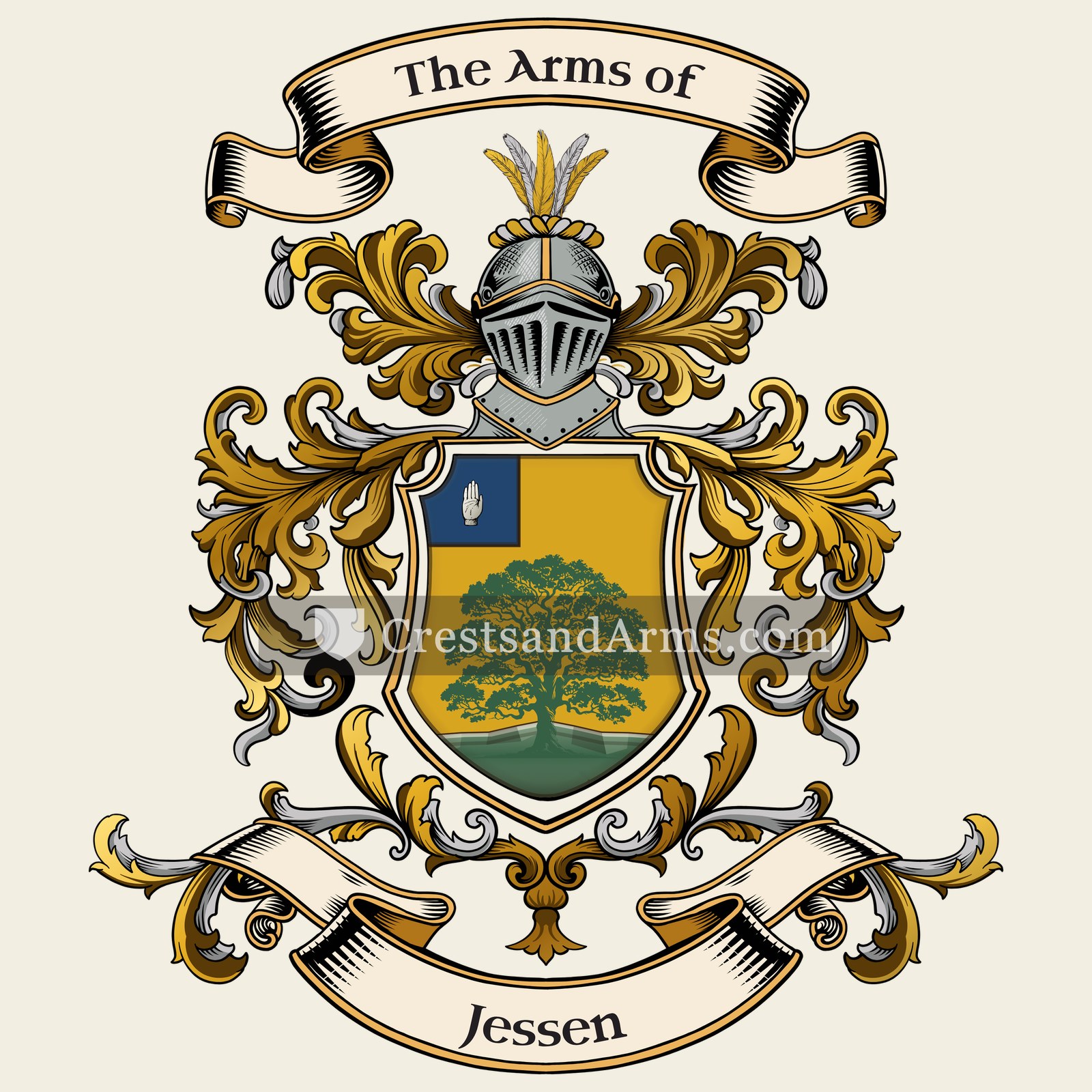The Jessen coat of arms, drawn from the recorded blazon