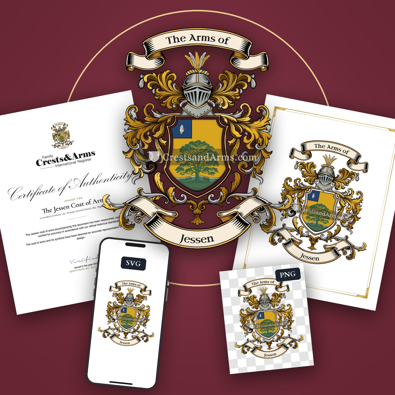 The Jessen arms on the coat of arms — digital pack