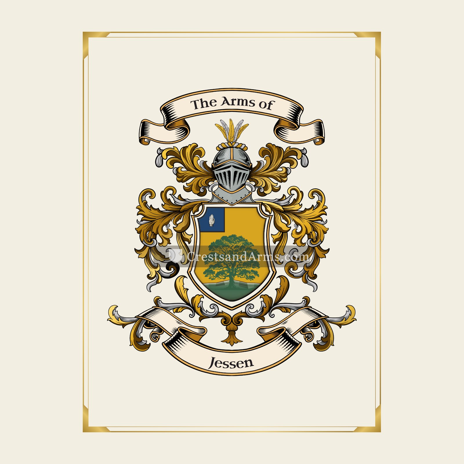 With gold border