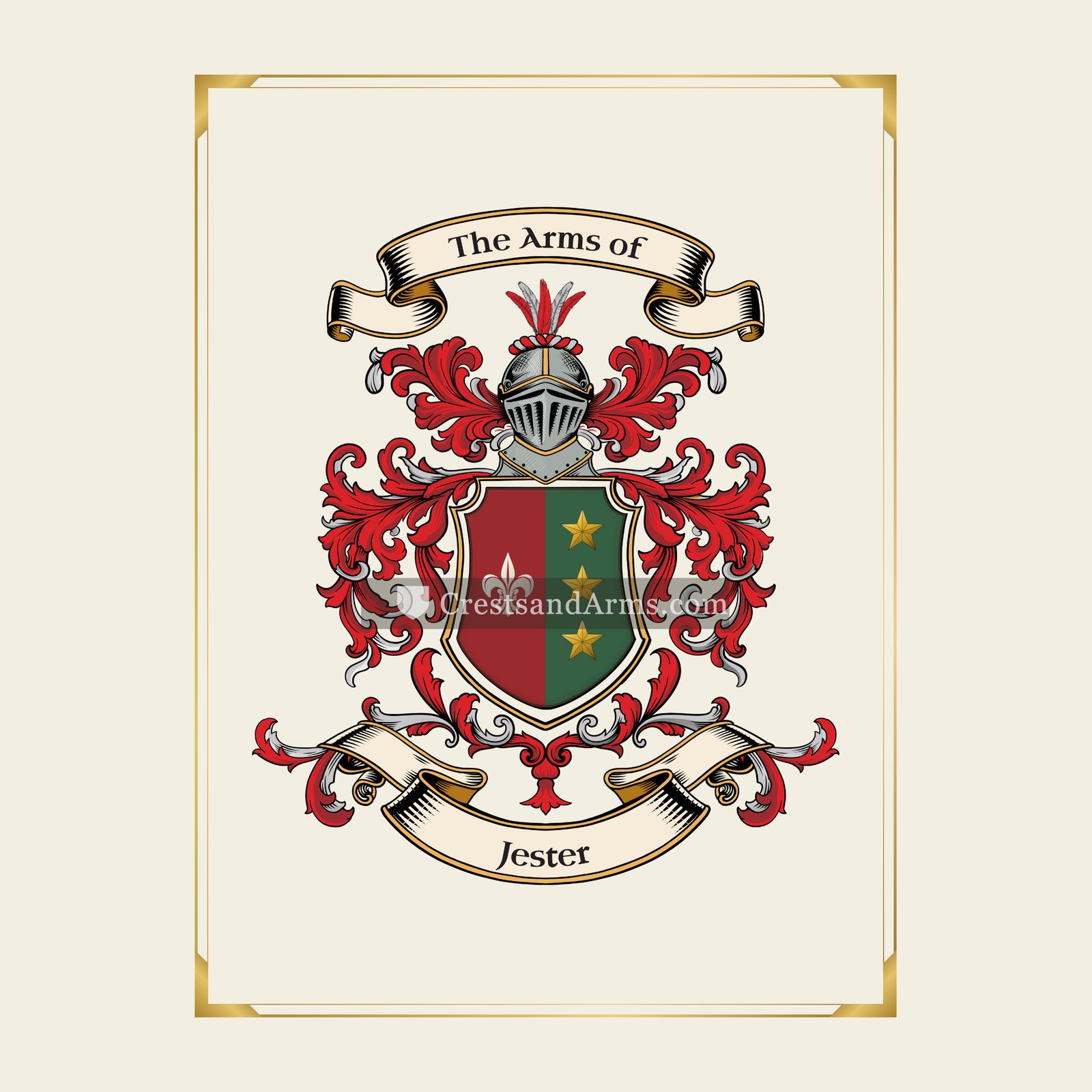 With gold border