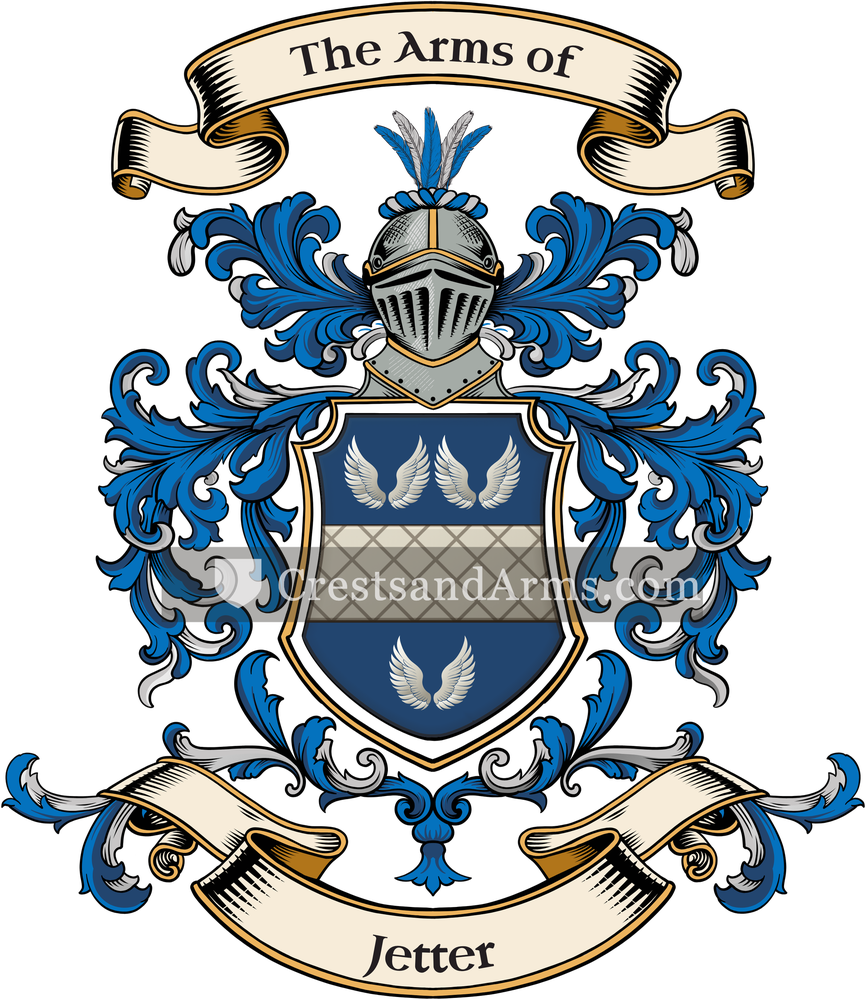 The Jetter coat of arms, drawn from the recorded blazon