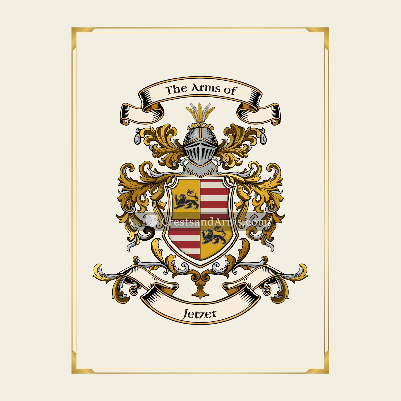 With gold border